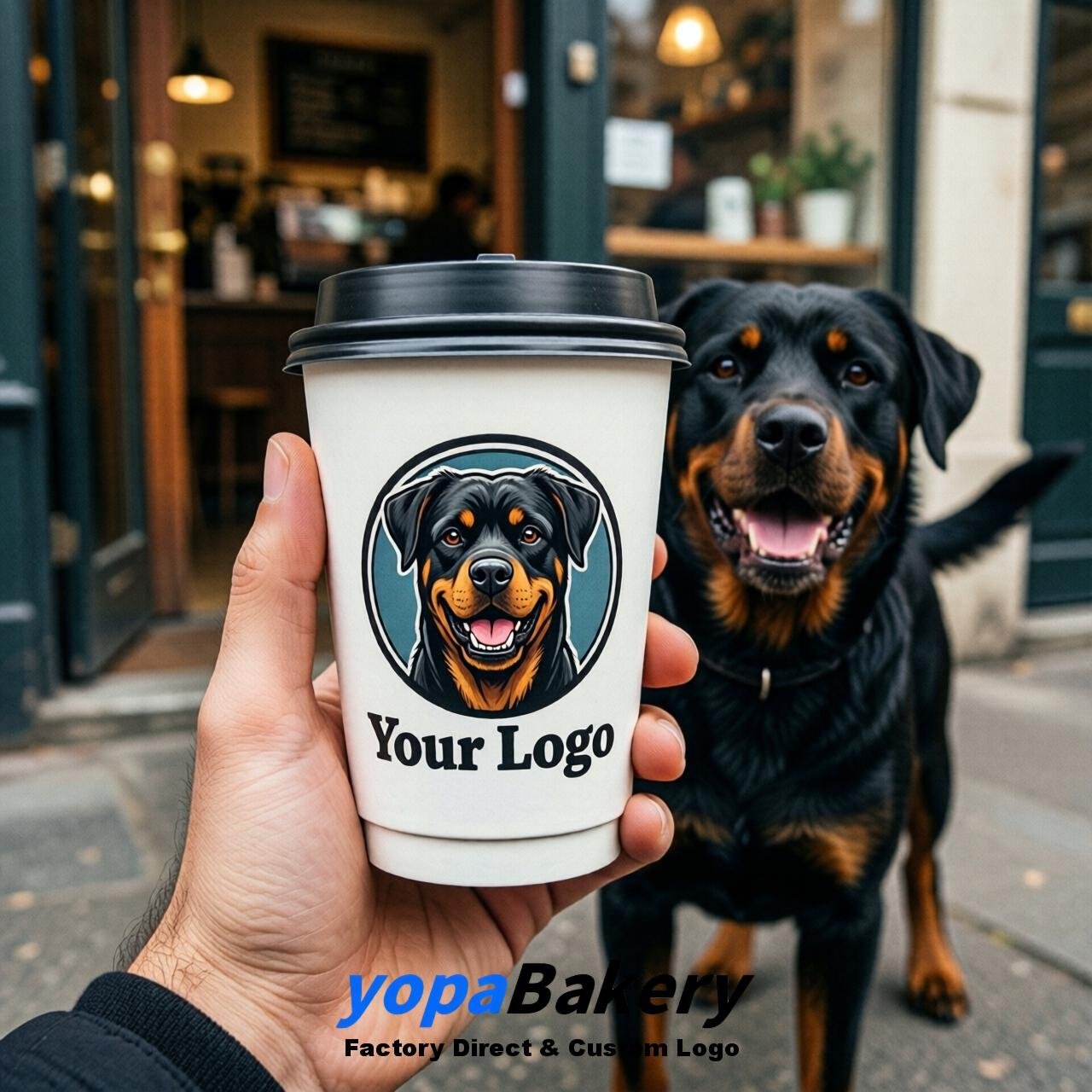 Rottweiler Double Wall Paper Cups: 8oz/12oz/16oz/20oz/22oz/24oz