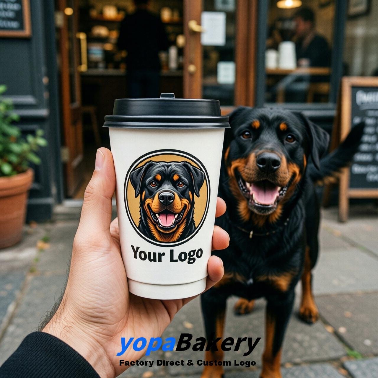 Rottweiler Double Wall Paper Cups: 8oz/12oz/16oz/20oz/22oz/24oz