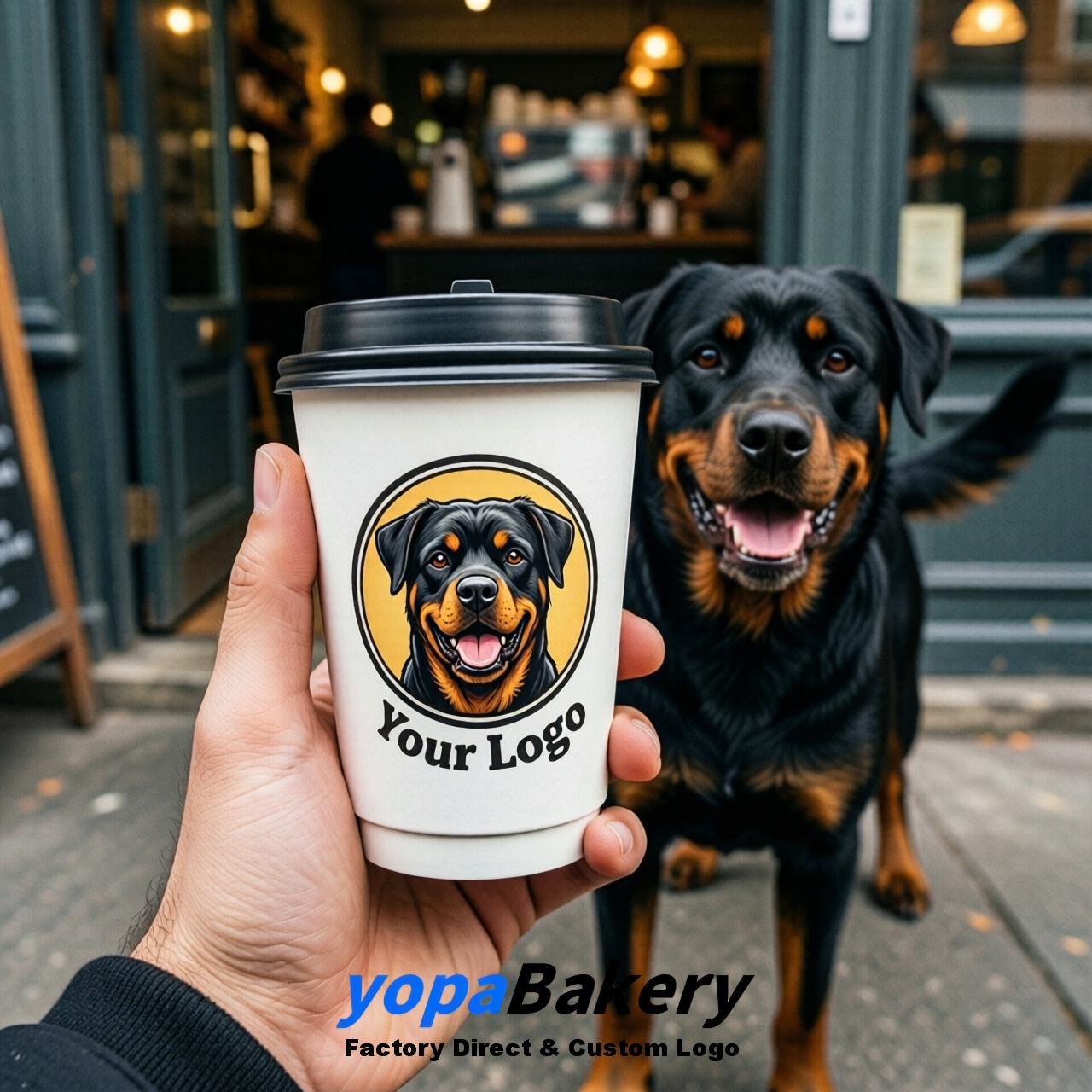Rottweiler Double Wall Paper Cups: 8oz/12oz/16oz/20oz/22oz/24oz