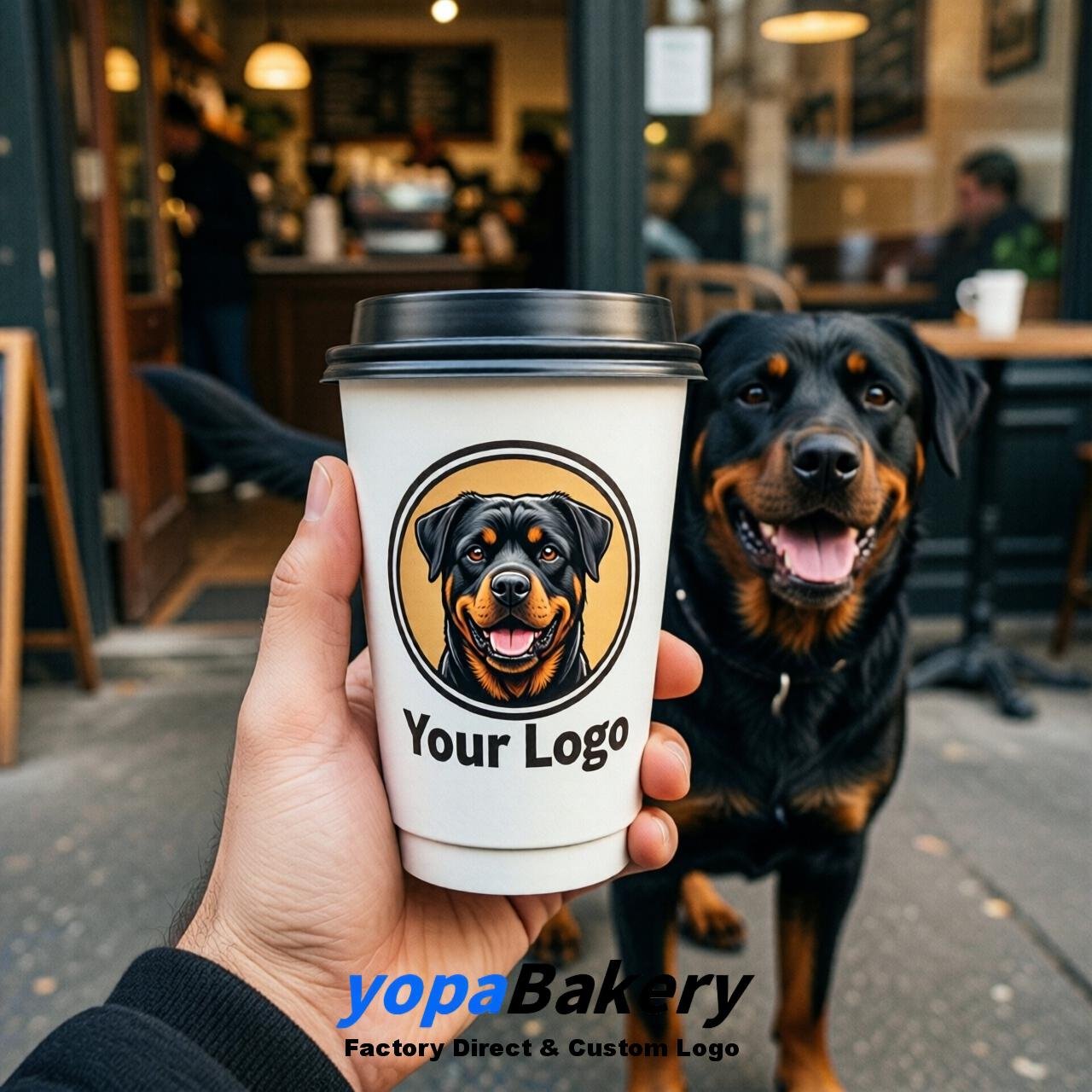 Rottweiler Double Wall Paper Cups: 8oz/12oz/16oz/20oz/22oz/24oz