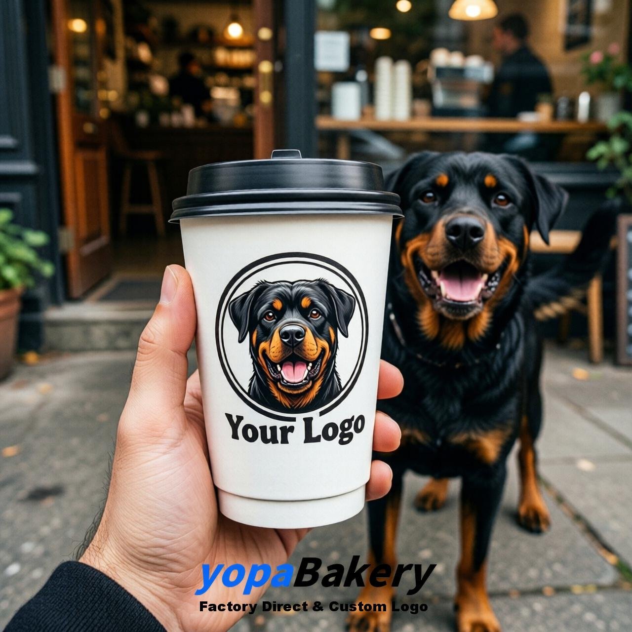Rottweiler Double Wall Paper Cups: 8oz/12oz/16oz/20oz/22oz/24oz