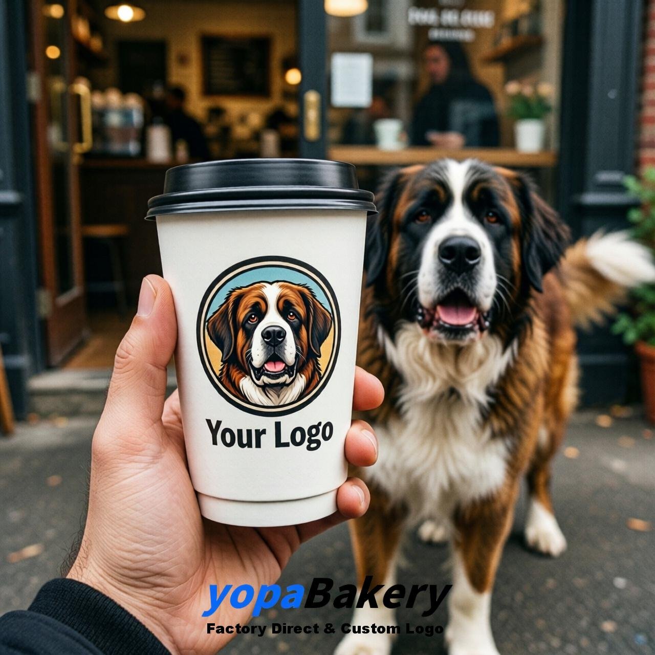 Saint Bernard Double Wall Paper Cups: 8oz/12oz/16oz/20oz/22oz/24oz
