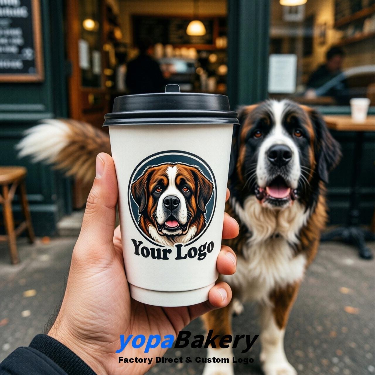 Saint Bernard Double Wall Paper Cups: 8oz/12oz/16oz/20oz/22oz/24oz