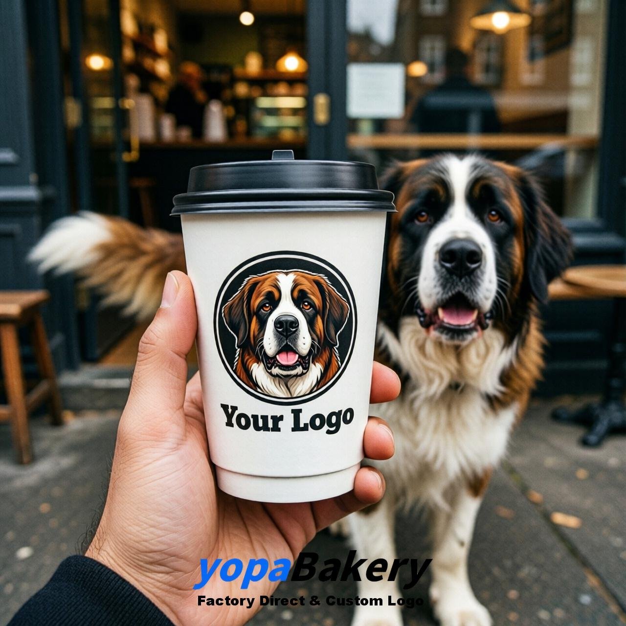 Saint Bernard Double Wall Paper Cups: 8oz/12oz/16oz/20oz/22oz/24oz
