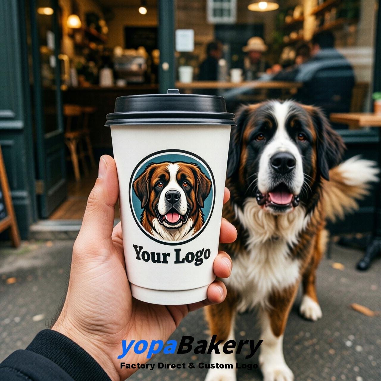 Saint Bernard Double Wall Paper Cups: 8oz/12oz/16oz/20oz/22oz/24oz