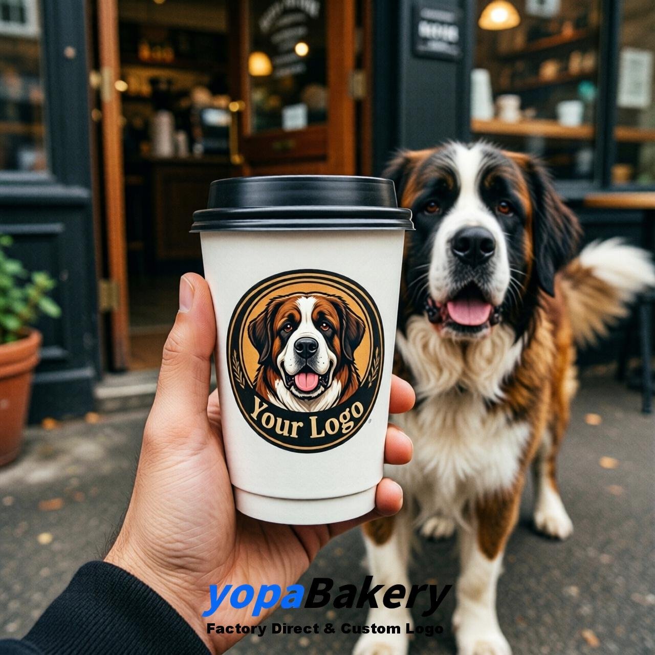 Saint Bernard Double Wall Paper Cups: 8oz/12oz/16oz/20oz/22oz/24oz