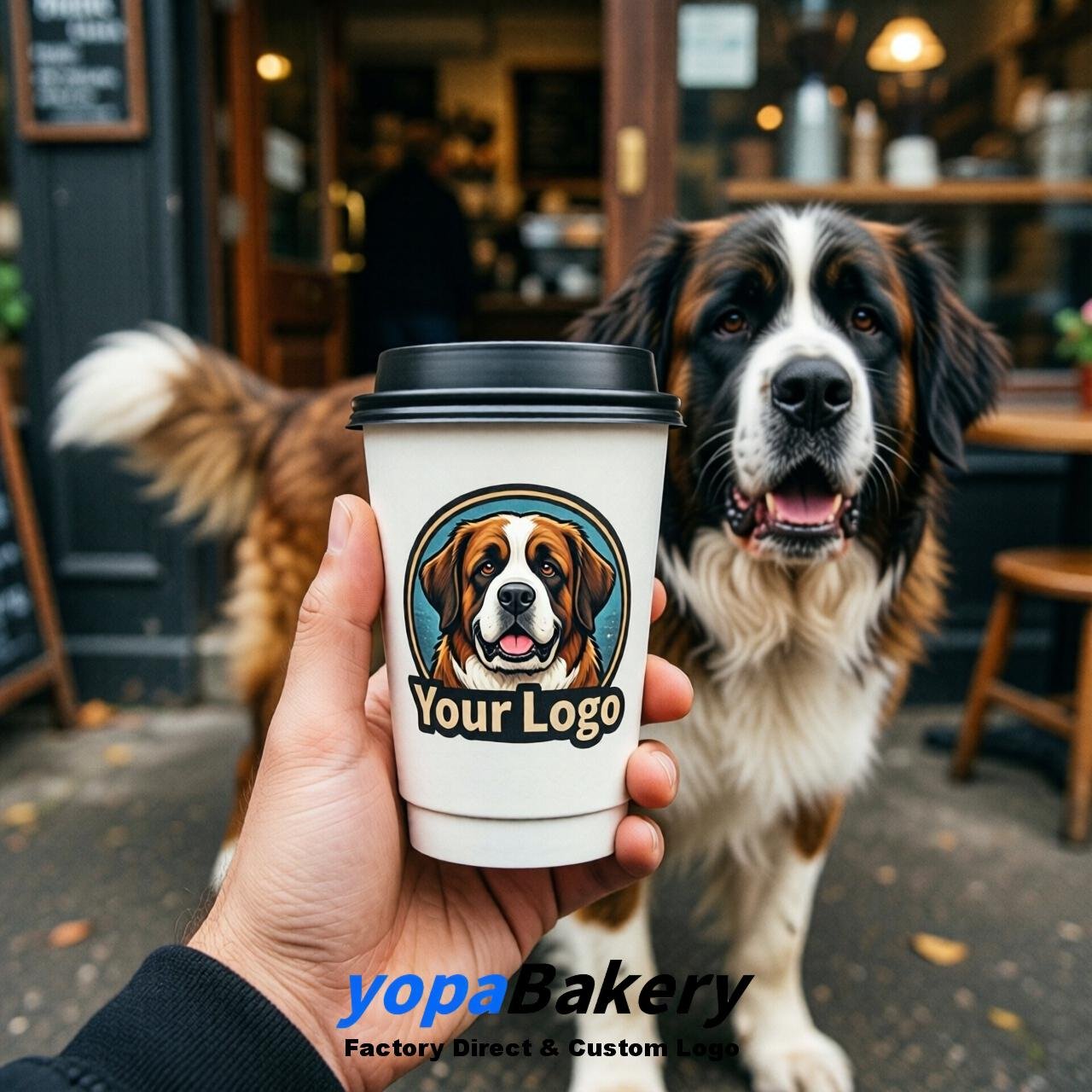 Saint Bernard Double Wall Paper Cups: 8oz/12oz/16oz/20oz/22oz/24oz