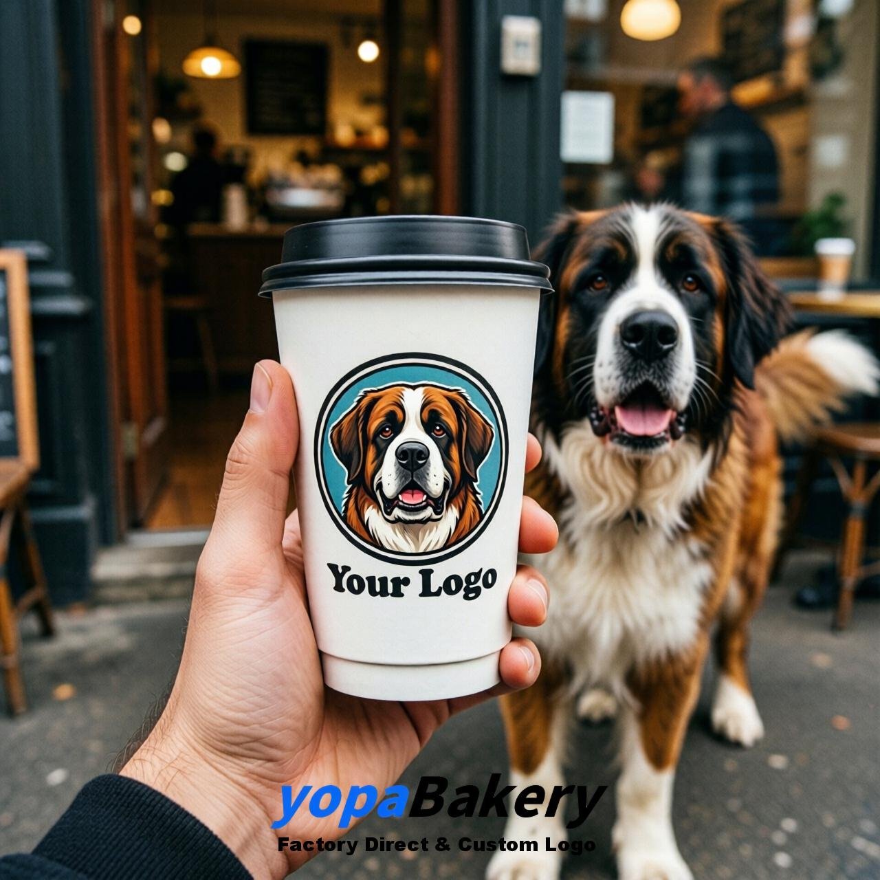 Saint Bernard Double Wall Paper Cups: 8oz/12oz/16oz/20oz/22oz/24oz