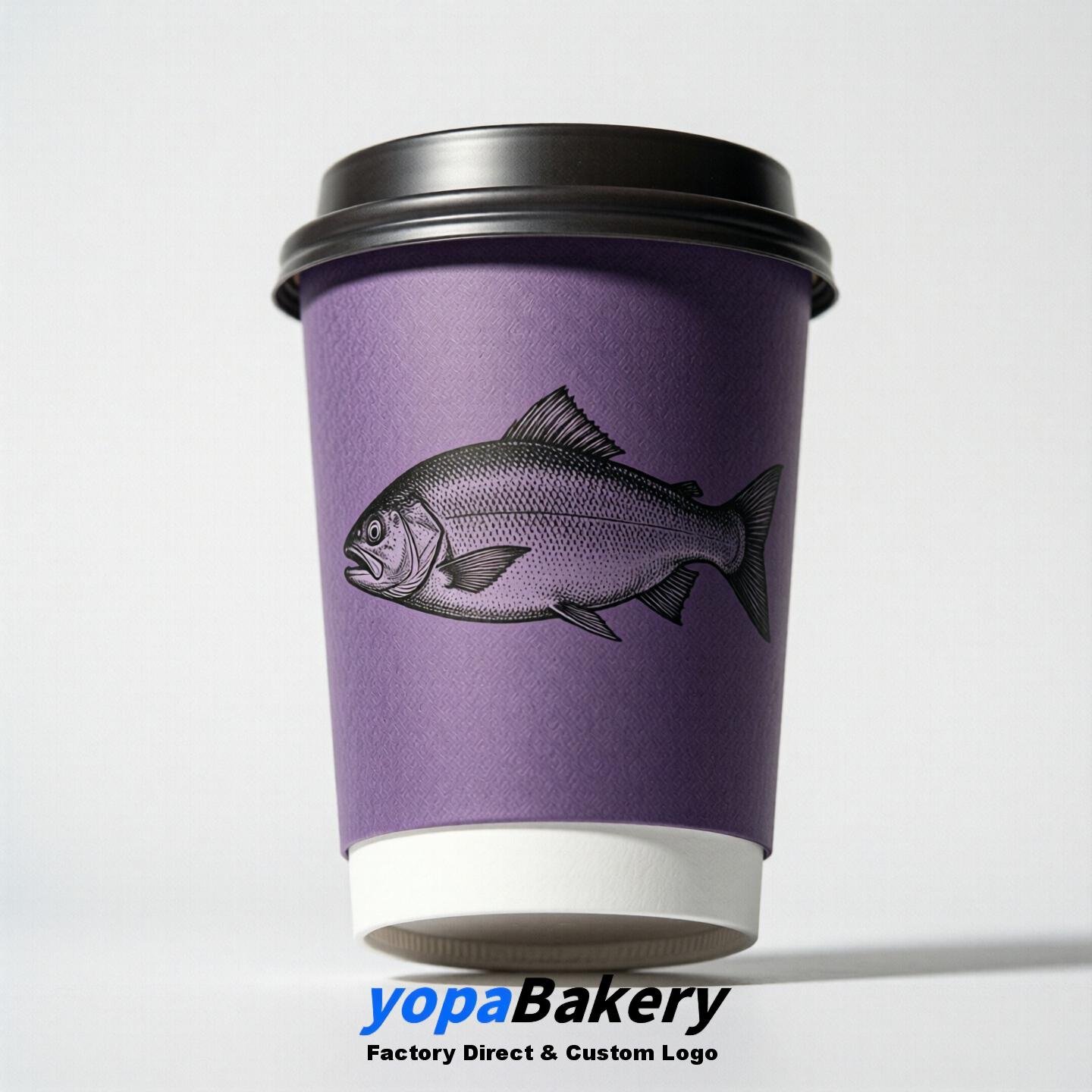 Salmon Double Wall Paper Cups: 100ml/120ml/200ml/240ml/300ml/360ml/400ml/500ml/600ml/700ml