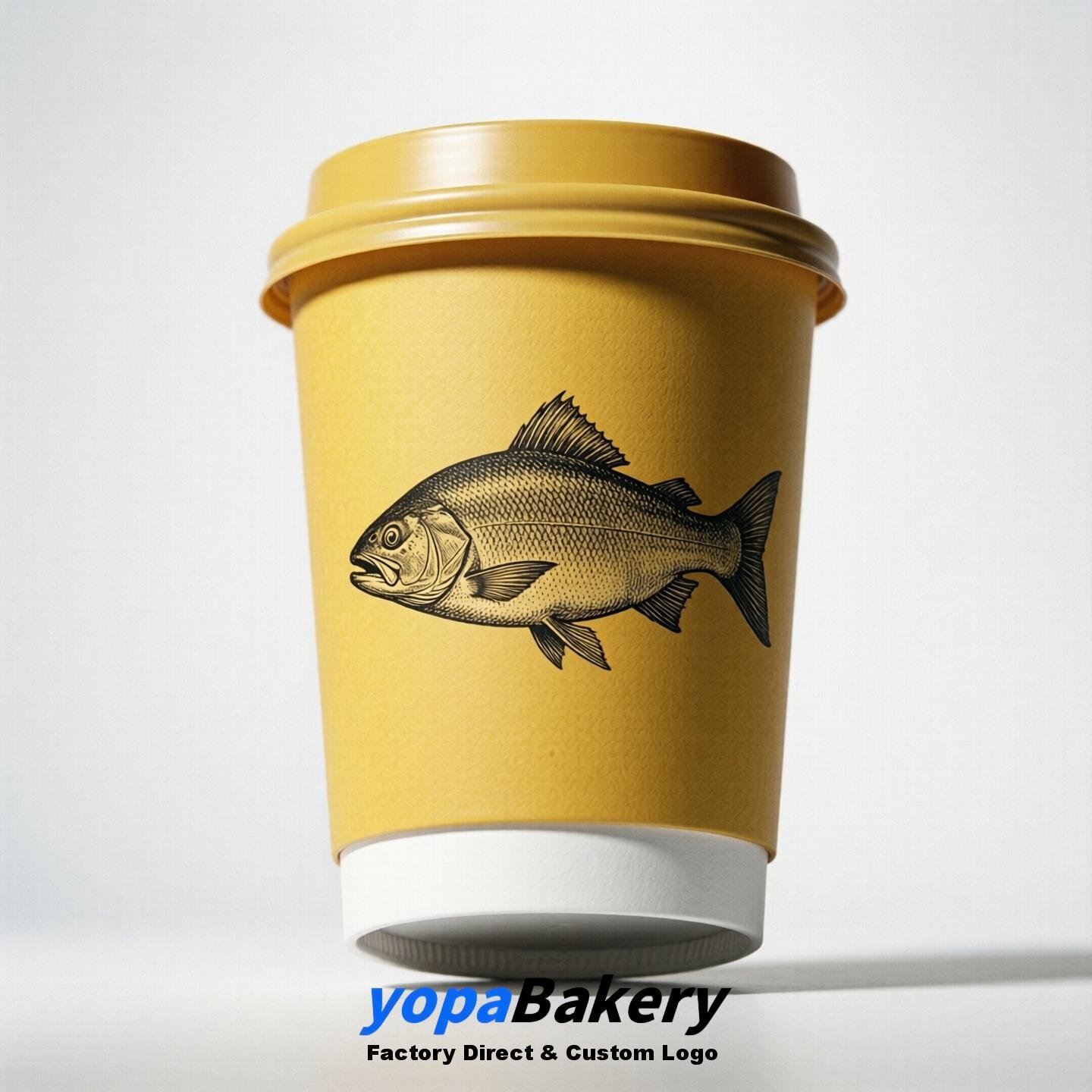 Salmon Double Wall Paper Cups: 100ml/120ml/200ml/240ml/300ml/360ml/400ml/500ml/600ml/700ml