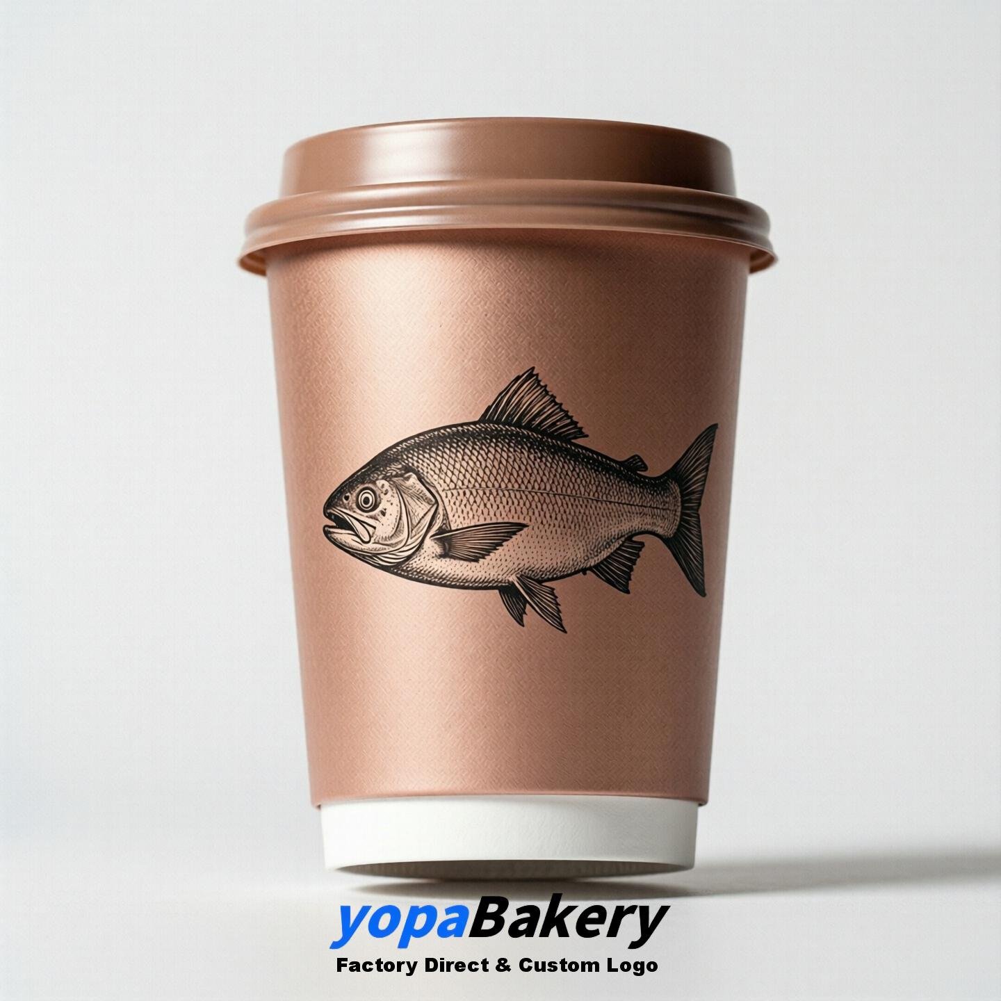 Salmon Double Wall Paper Cups: 100ml/120ml/200ml/240ml/300ml/360ml/400ml/500ml/600ml/700ml