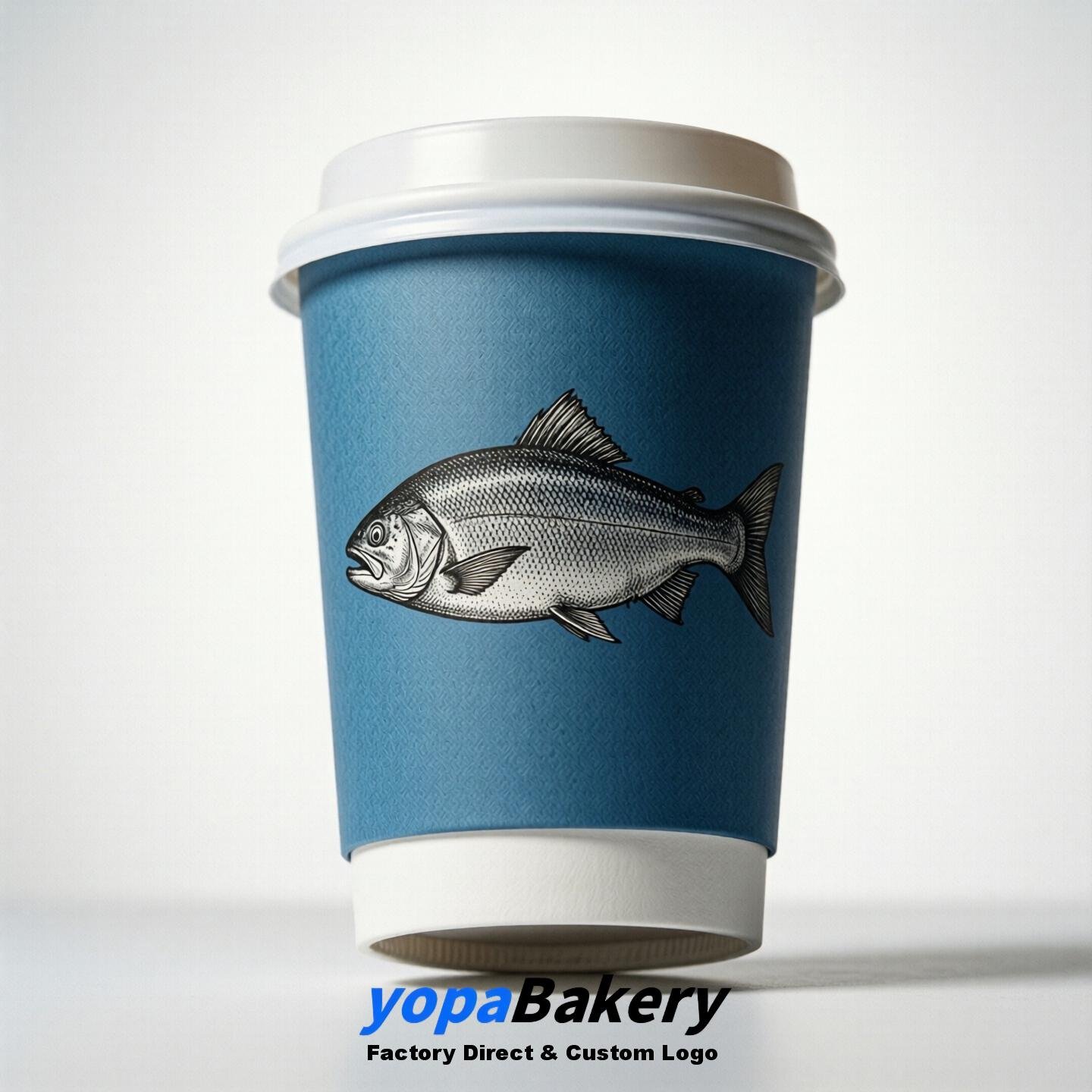 Salmon Double Wall Paper Cups: 100ml/120ml/200ml/240ml/300ml/360ml/400ml/500ml/600ml/700ml