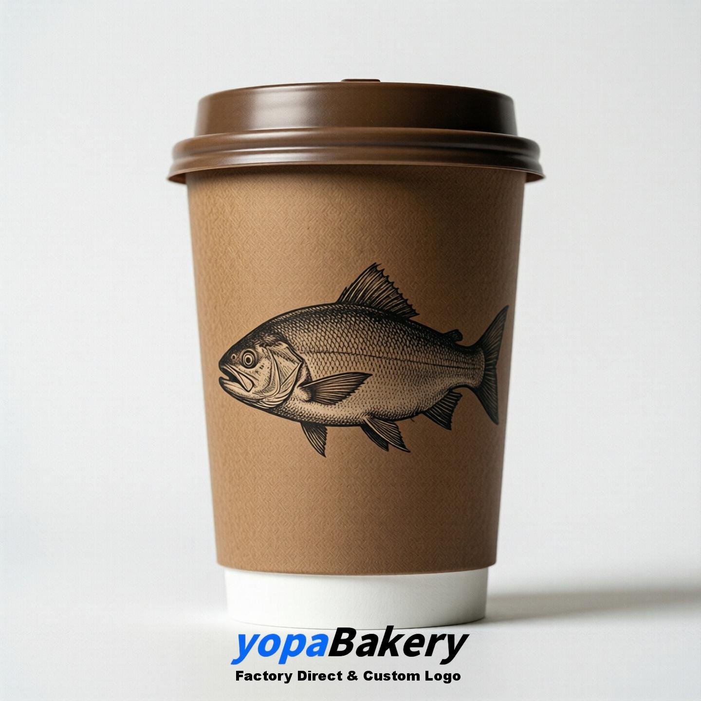 Salmon Double Wall Paper Cups: 100ml/120ml/200ml/240ml/300ml/360ml/400ml/500ml/600ml/700ml