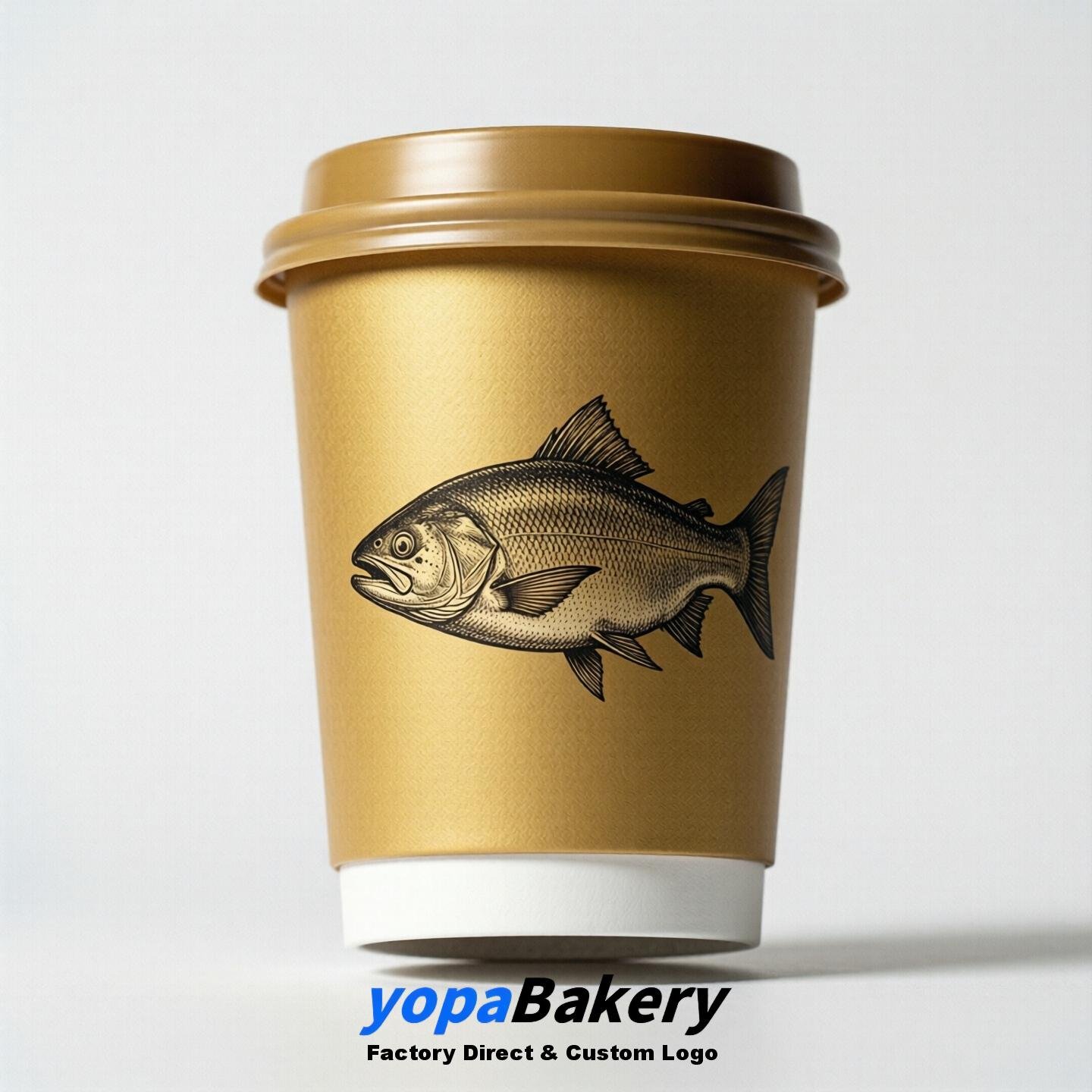 Salmon Double Wall Paper Cups: 100ml/120ml/200ml/240ml/300ml/360ml/400ml/500ml/600ml/700ml