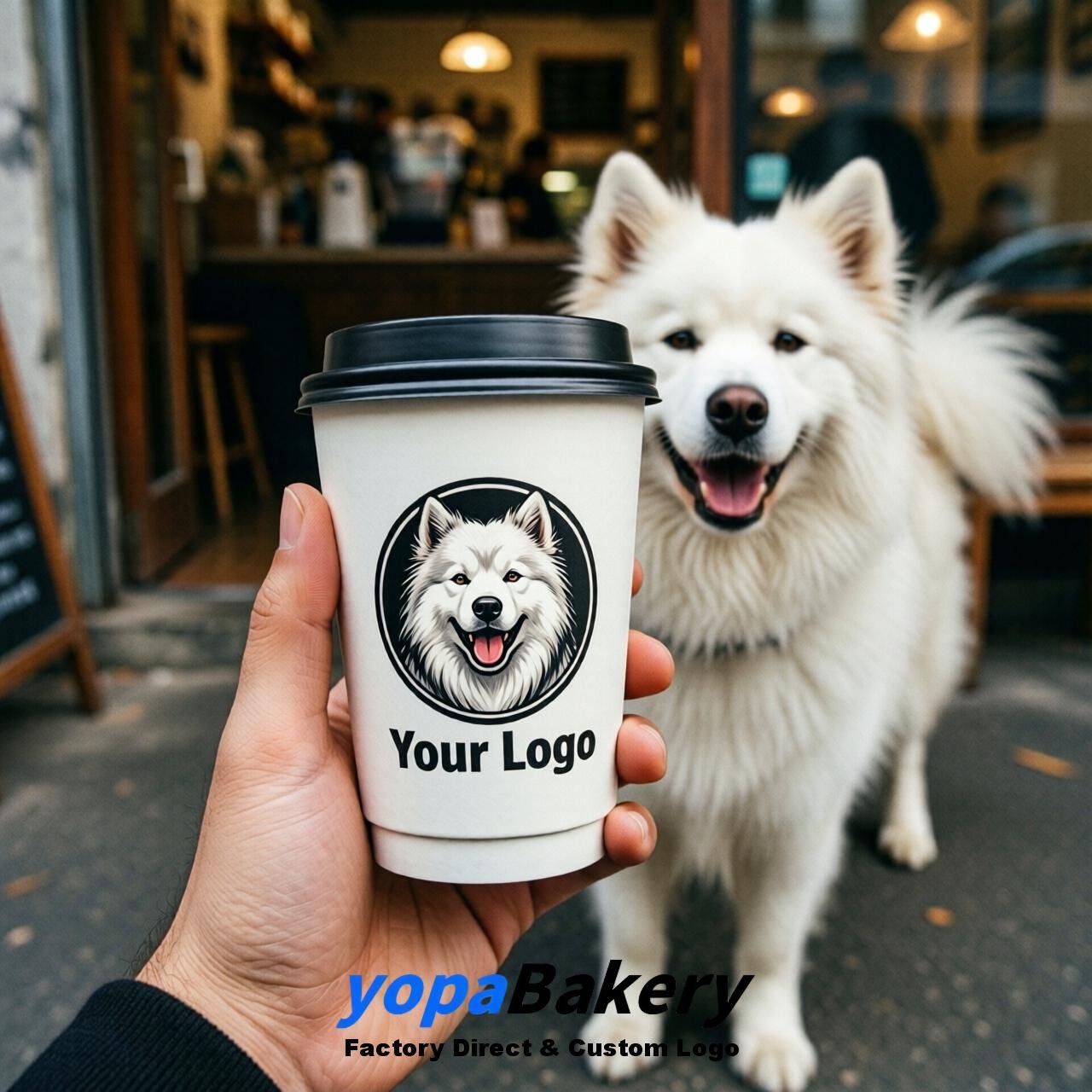Samoyed Double Wall Paper Cups: 8oz/12oz/16oz/20oz/22oz/24oz