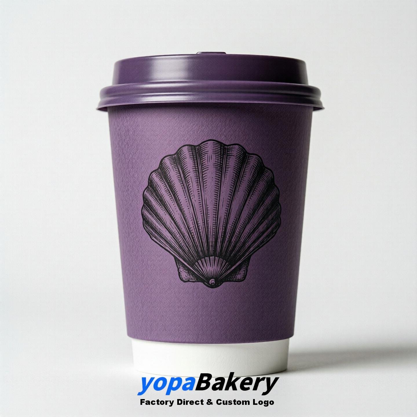 Scallop Double Wall Paper Cups: 100ml/120ml/200ml/240ml/300ml/360ml/400ml/500ml/600ml/700ml