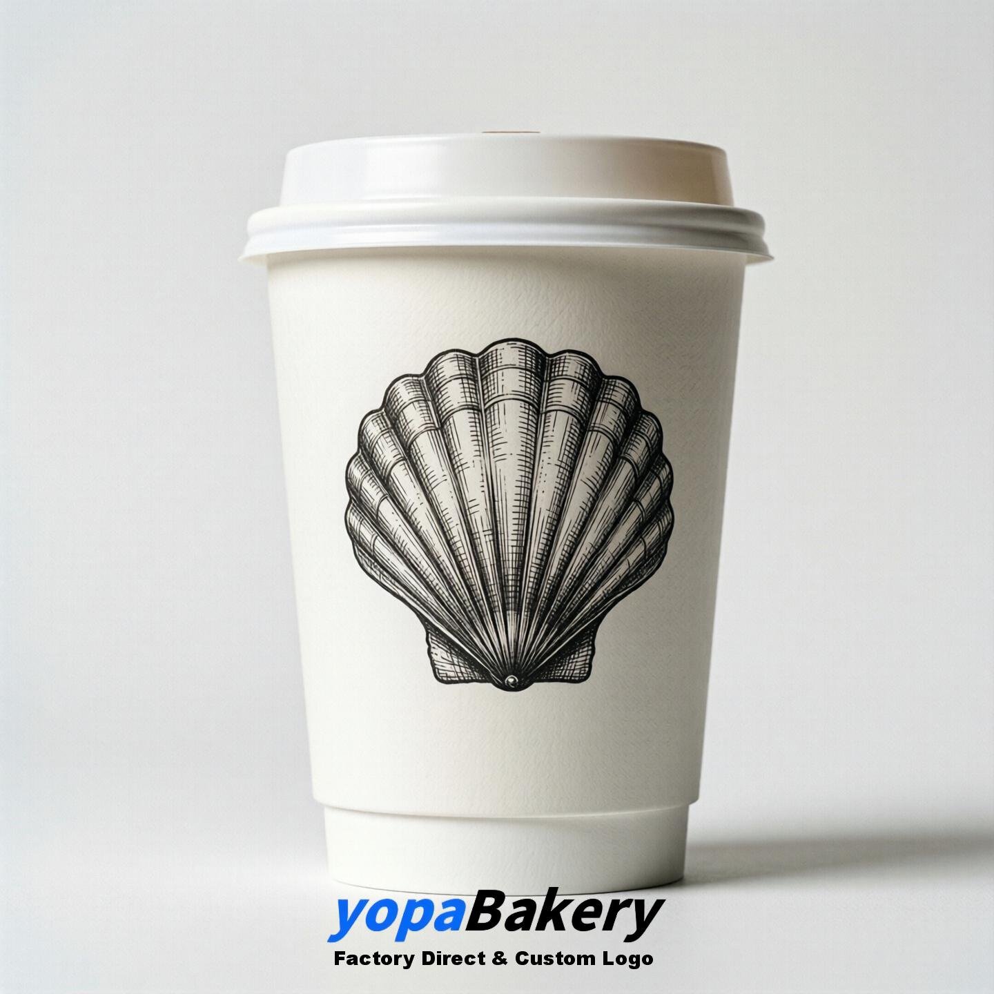 Scallop Double Wall Paper Cups: 100ml/120ml/200ml/240ml/300ml/360ml/400ml/500ml/600ml/700ml