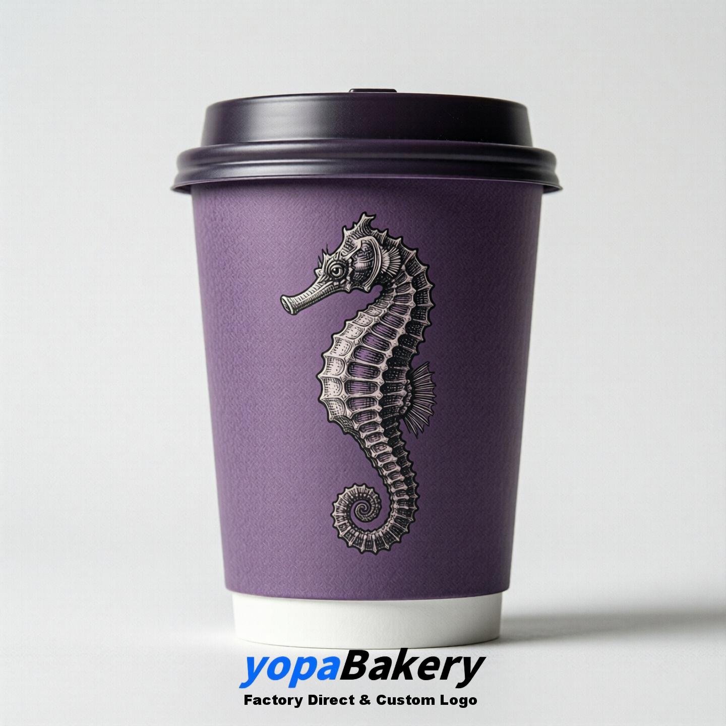Seahorse Double Wall Paper Cups: 100ml/120ml/200ml/240ml/300ml/360ml/400ml/500ml/600ml/700ml