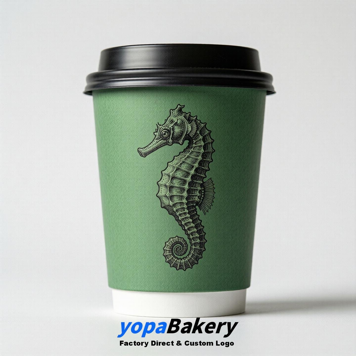 Seahorse Double Wall Paper Cups: 100ml/120ml/200ml/240ml/300ml/360ml/400ml/500ml/600ml/700ml
