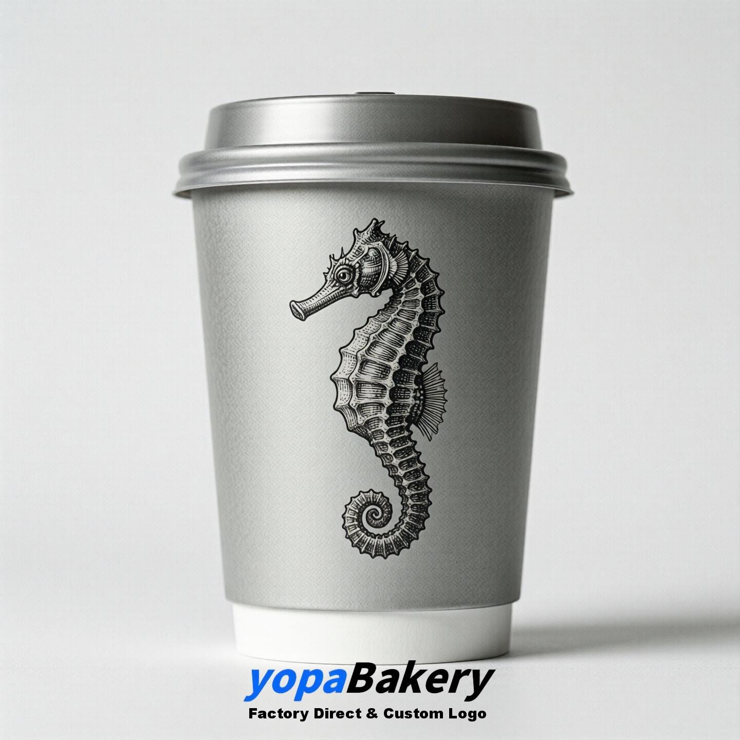 Seahorse Double Wall Paper Cups: 100ml/120ml/200ml/240ml/300ml/360ml/400ml/500ml/600ml/700ml