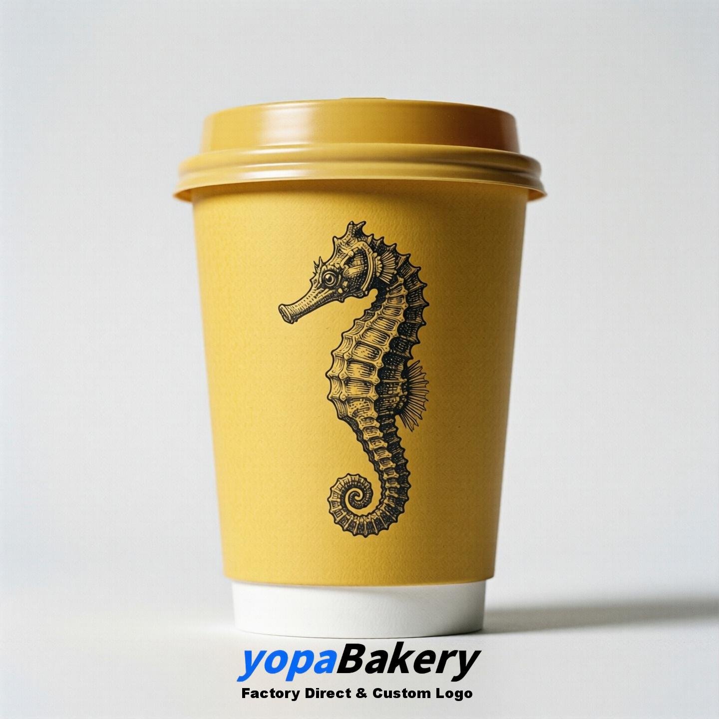 Seahorse Double Wall Paper Cups: 100ml/120ml/200ml/240ml/300ml/360ml/400ml/500ml/600ml/700ml