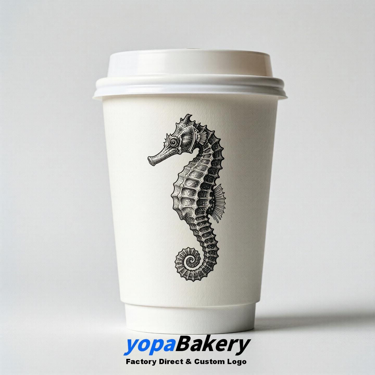 Seahorse Double Wall Paper Cups: 100ml/120ml/200ml/240ml/300ml/360ml/400ml/500ml/600ml/700ml