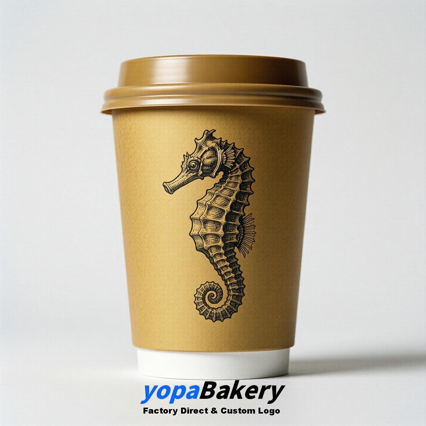 Seahorse Double Wall Paper Cups: 100ml/120ml/200ml/240ml/300ml/360ml/400ml/500ml/600ml/700ml