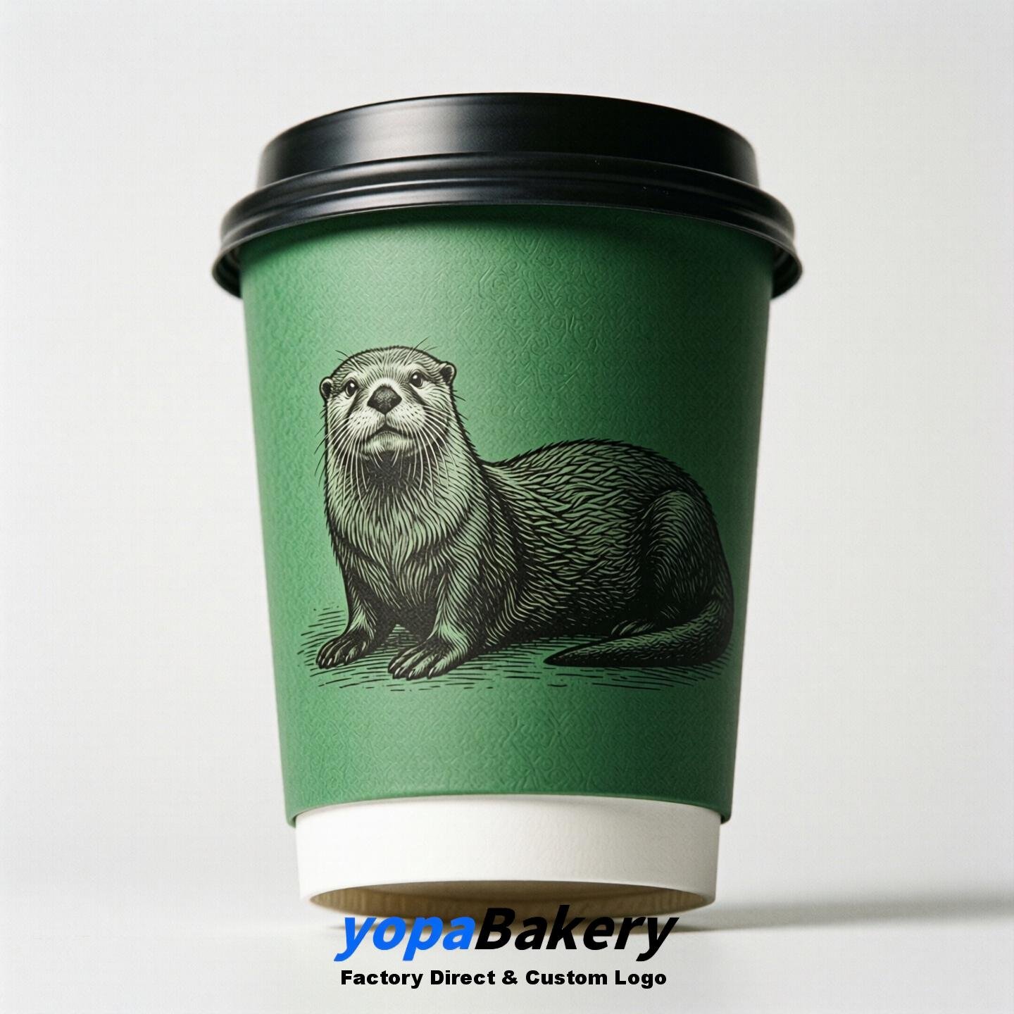 Sea otter Double Wall Paper Cups: 100ml/120ml/200ml/240ml/300ml/360ml/400ml/500ml/600ml/700ml