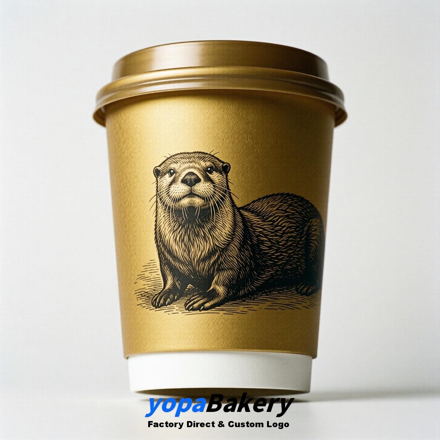 Sea otter Double Wall Paper Cups: 100ml/120ml/200ml/240ml/300ml/360ml/400ml/500ml/600ml/700ml