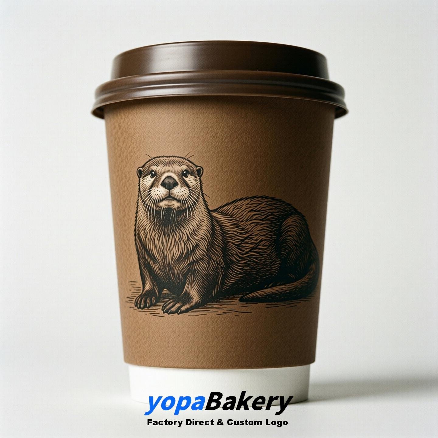 Sea otter Double Wall Paper Cups: 100ml/120ml/200ml/240ml/300ml/360ml/400ml/500ml/600ml/700ml
