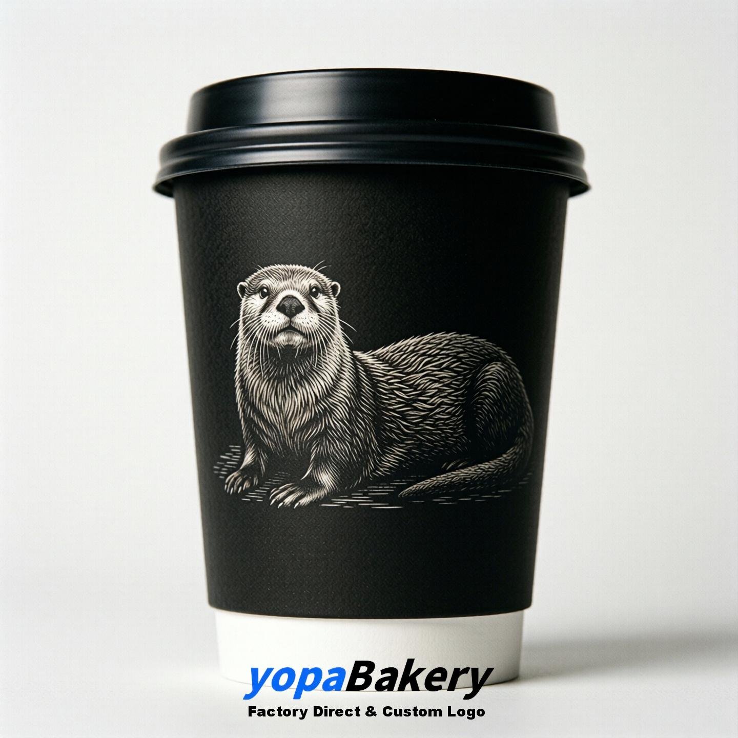 Sea otter Double Wall Paper Cups: 100ml/120ml/200ml/240ml/300ml/360ml/400ml/500ml/600ml/700ml