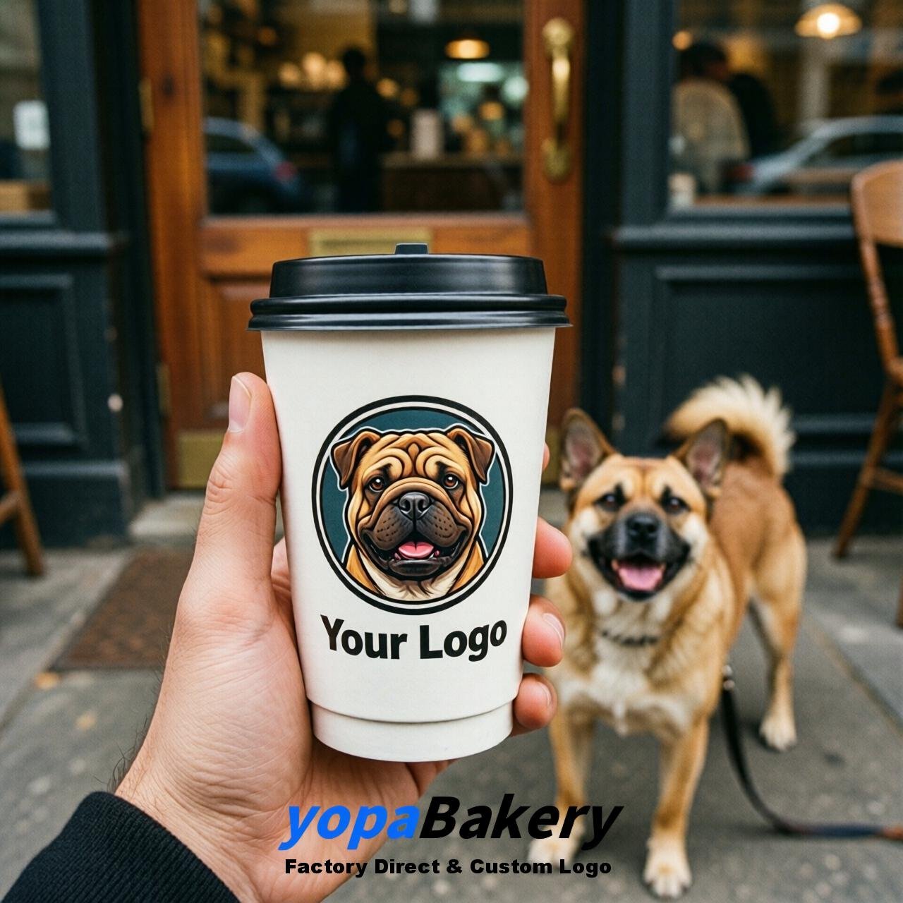 Shar Pei Double Wall Paper Cups: 8oz/12oz/16oz/20oz/22oz/24oz