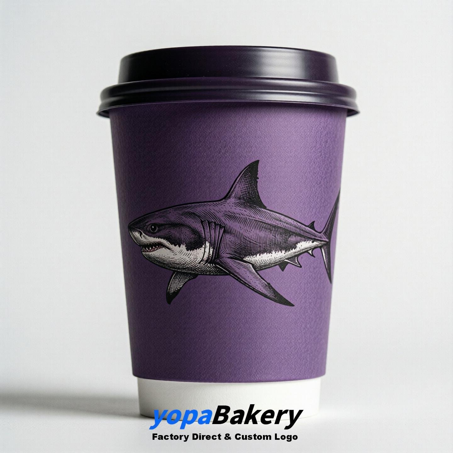 Shark Double Wall Paper Cups: 100ml/120ml/200ml/240ml/300ml/360ml/400ml/500ml/600ml/700ml