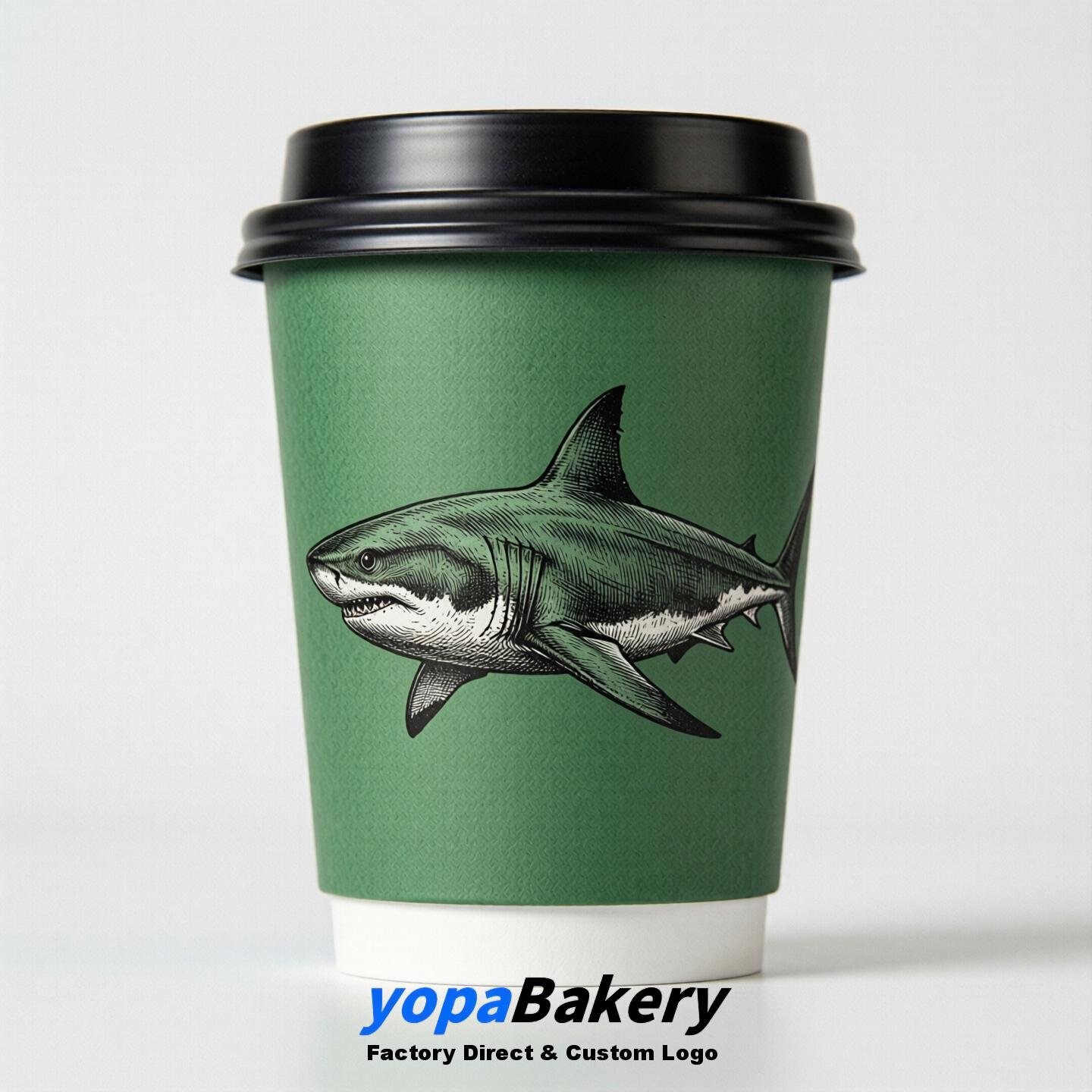 Shark Double Wall Paper Cups: 100ml/120ml/200ml/240ml/300ml/360ml/400ml/500ml/600ml/700ml