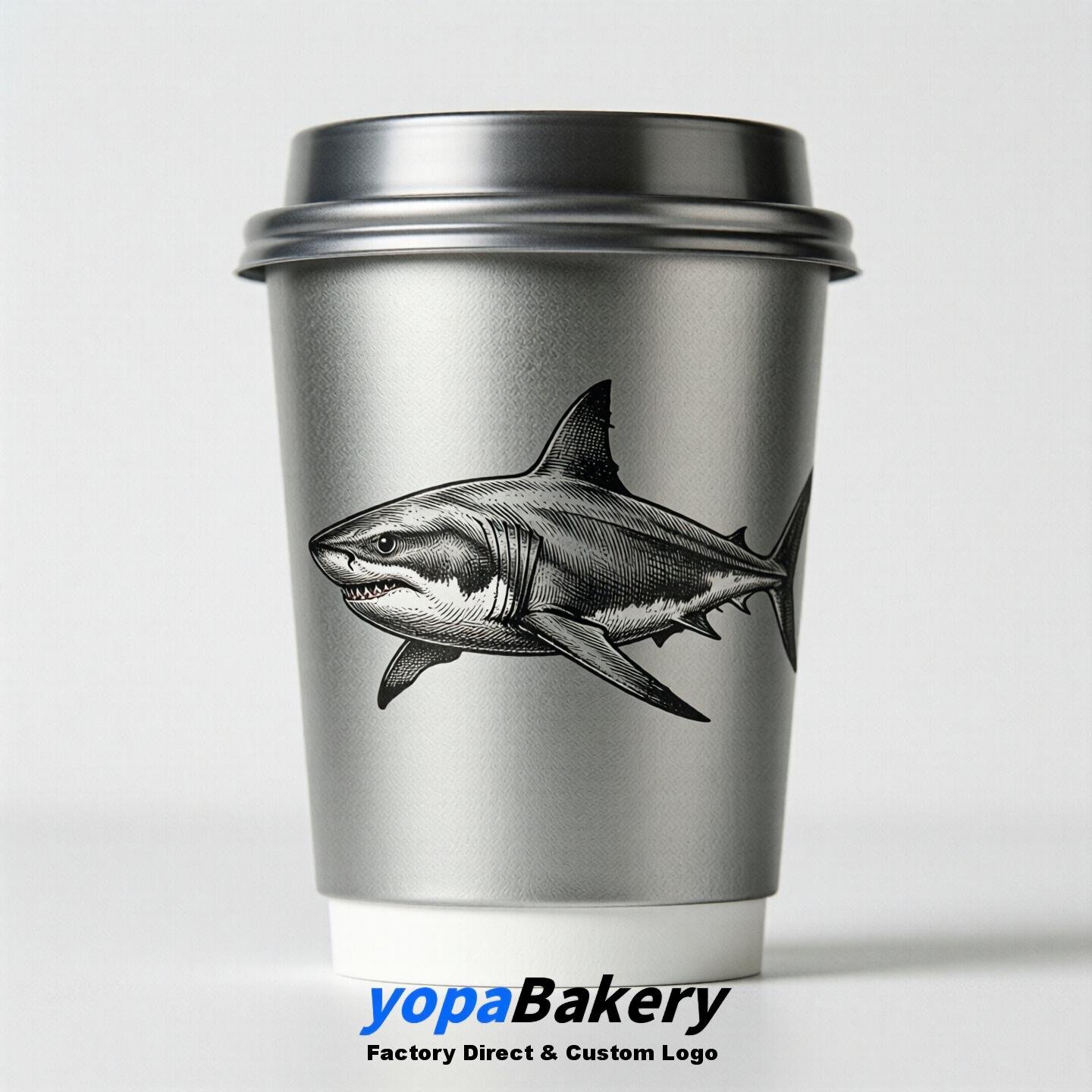 Shark Double Wall Paper Cups: 100ml/120ml/200ml/240ml/300ml/360ml/400ml/500ml/600ml/700ml