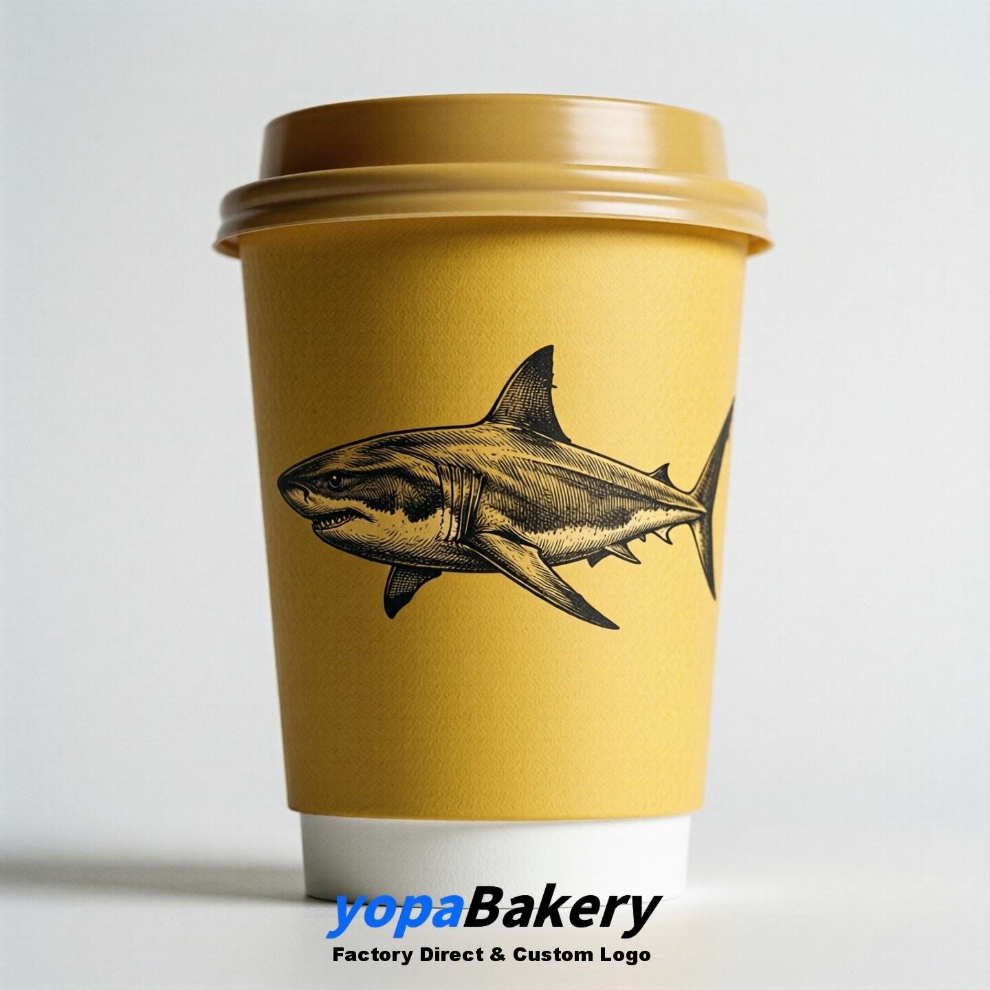 Shark Double Wall Paper Cups: 100ml/120ml/200ml/240ml/300ml/360ml/400ml/500ml/600ml/700ml