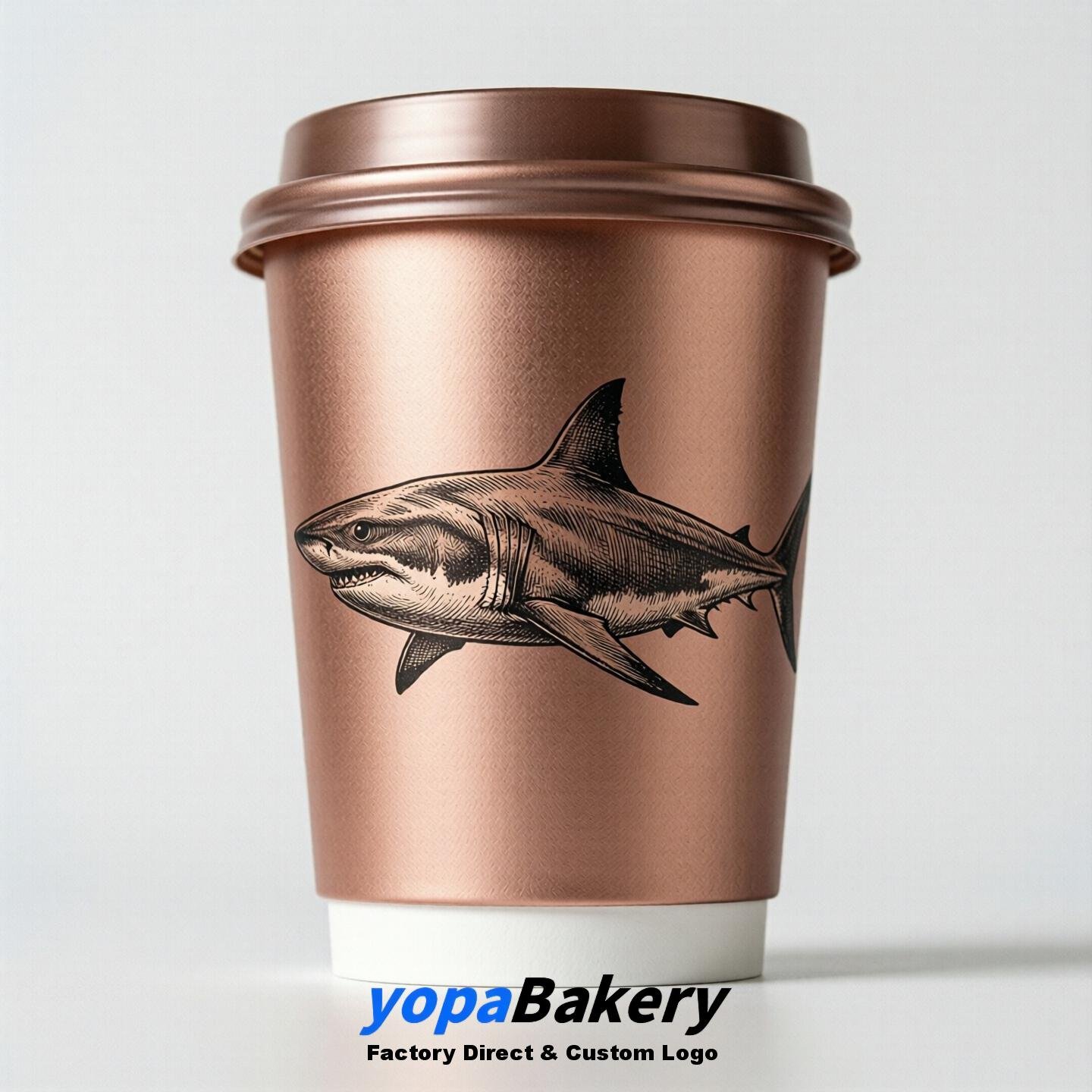 Shark Double Wall Paper Cups: 100ml/120ml/200ml/240ml/300ml/360ml/400ml/500ml/600ml/700ml