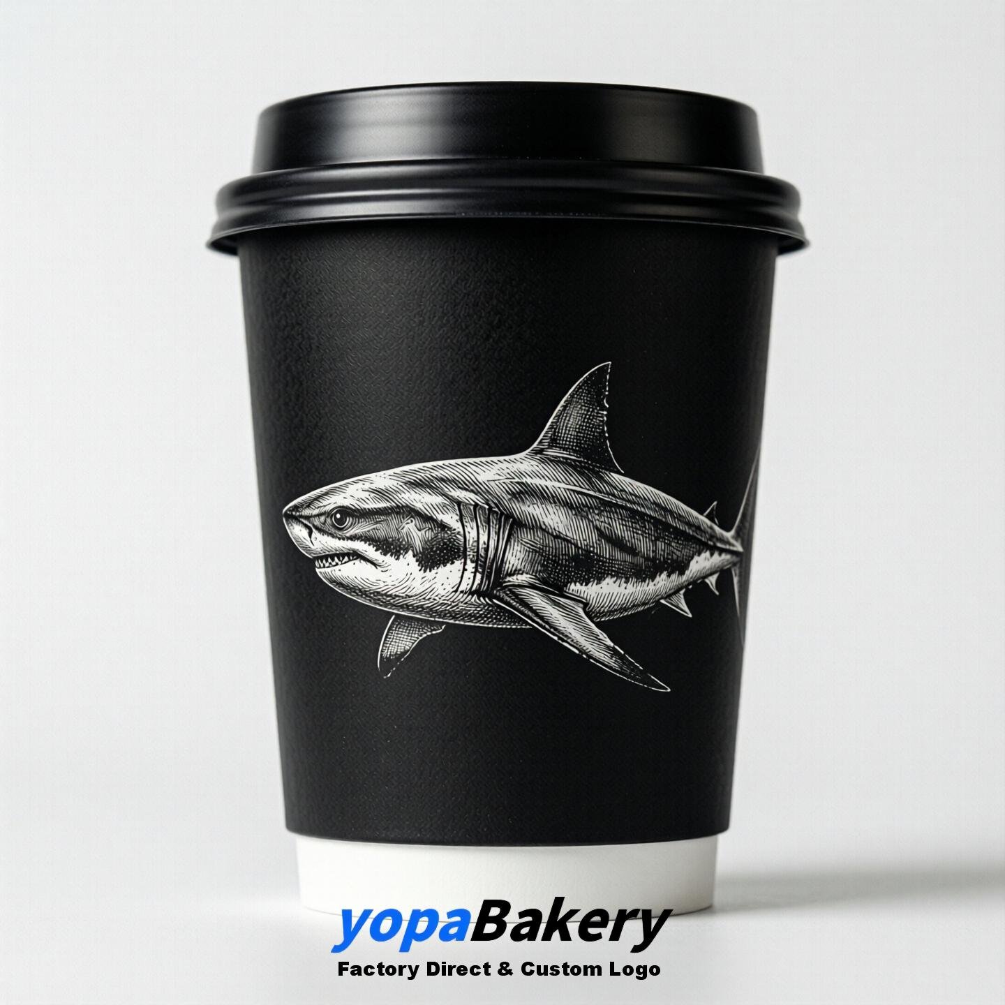 Shark Double Wall Paper Cups: 100ml/120ml/200ml/240ml/300ml/360ml/400ml/500ml/600ml/700ml