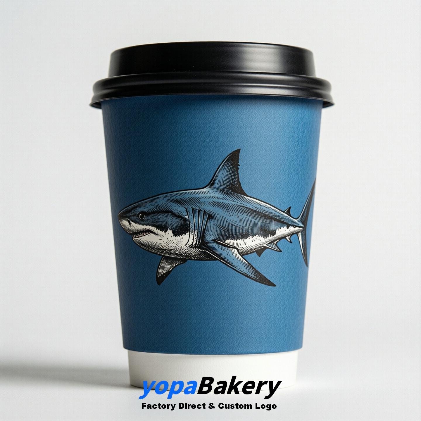 Shark Double Wall Paper Cups: 100ml/120ml/200ml/240ml/300ml/360ml/400ml/500ml/600ml/700ml