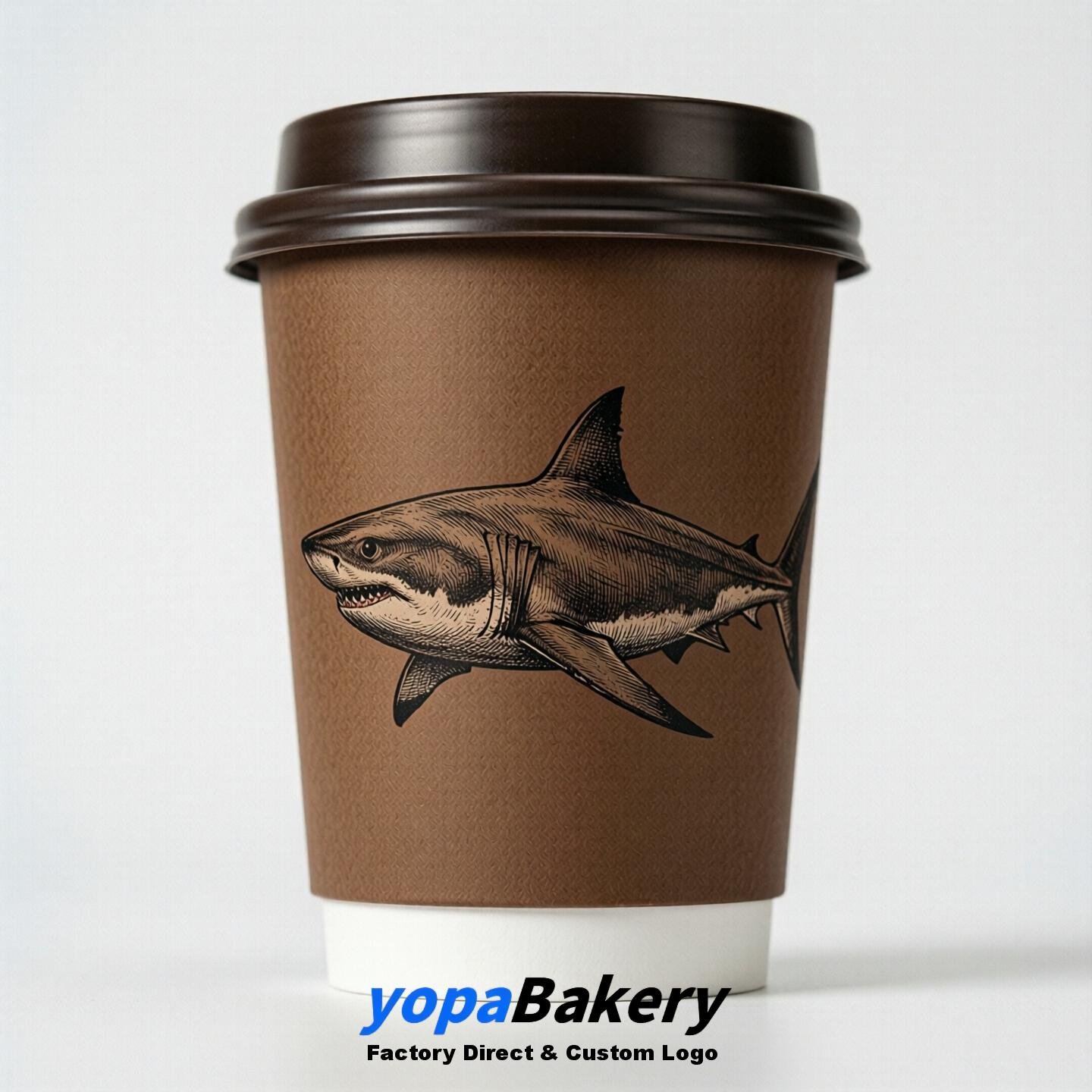 Shark Double Wall Paper Cups: 100ml/120ml/200ml/240ml/300ml/360ml/400ml/500ml/600ml/700ml