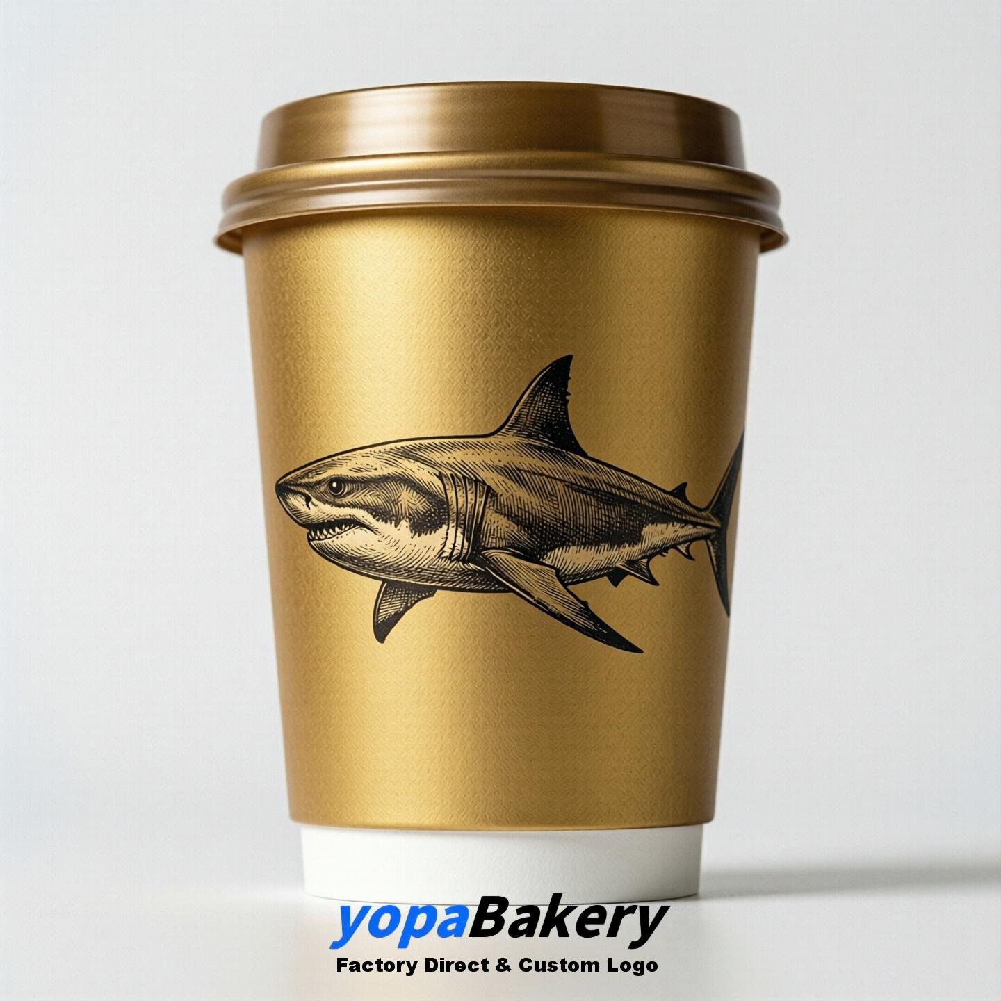 Shark Double Wall Paper Cups: 100ml/120ml/200ml/240ml/300ml/360ml/400ml/500ml/600ml/700ml