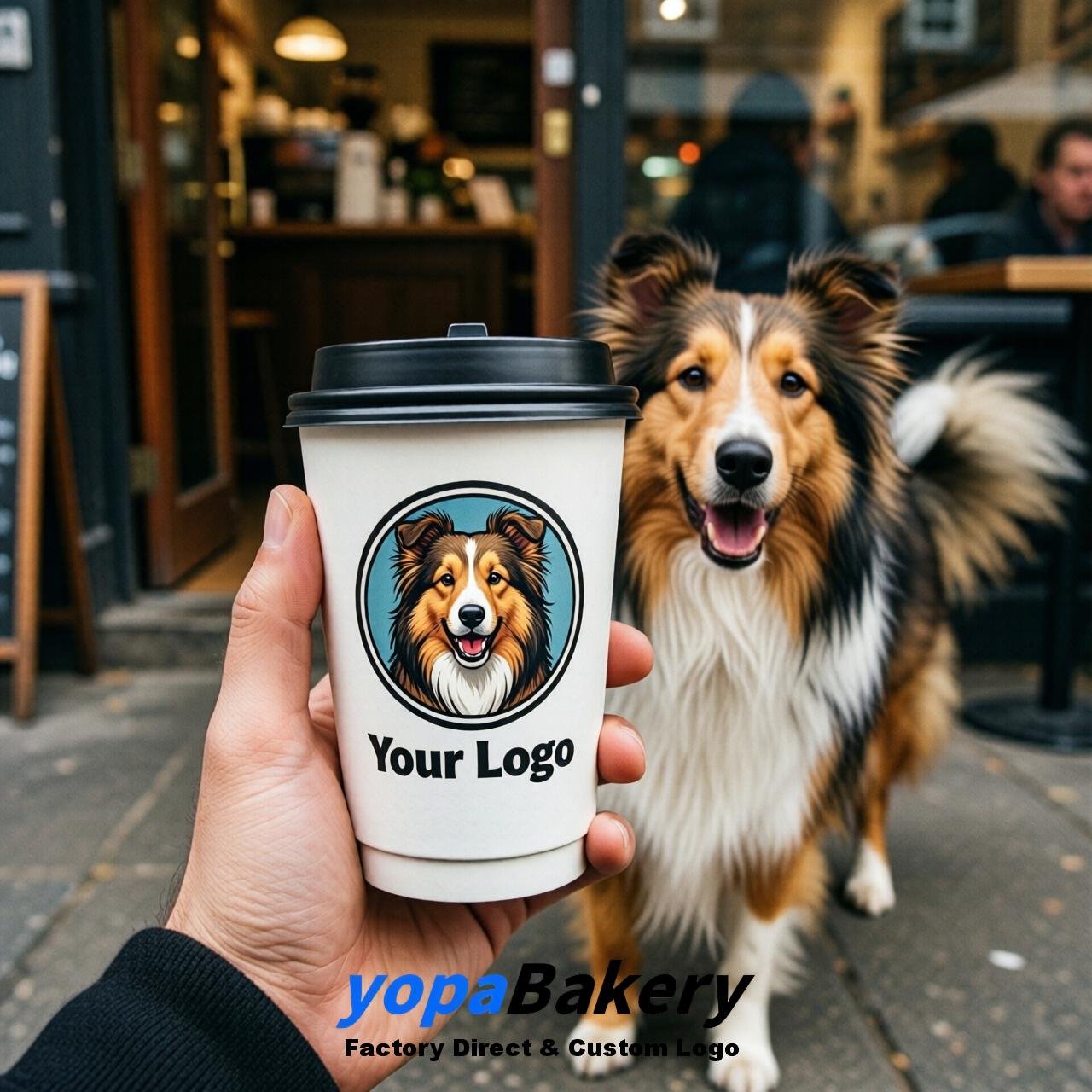 Shetland Sheepdog Double Wall Paper Cups: 8oz/12oz/16oz/20oz/22oz/24oz