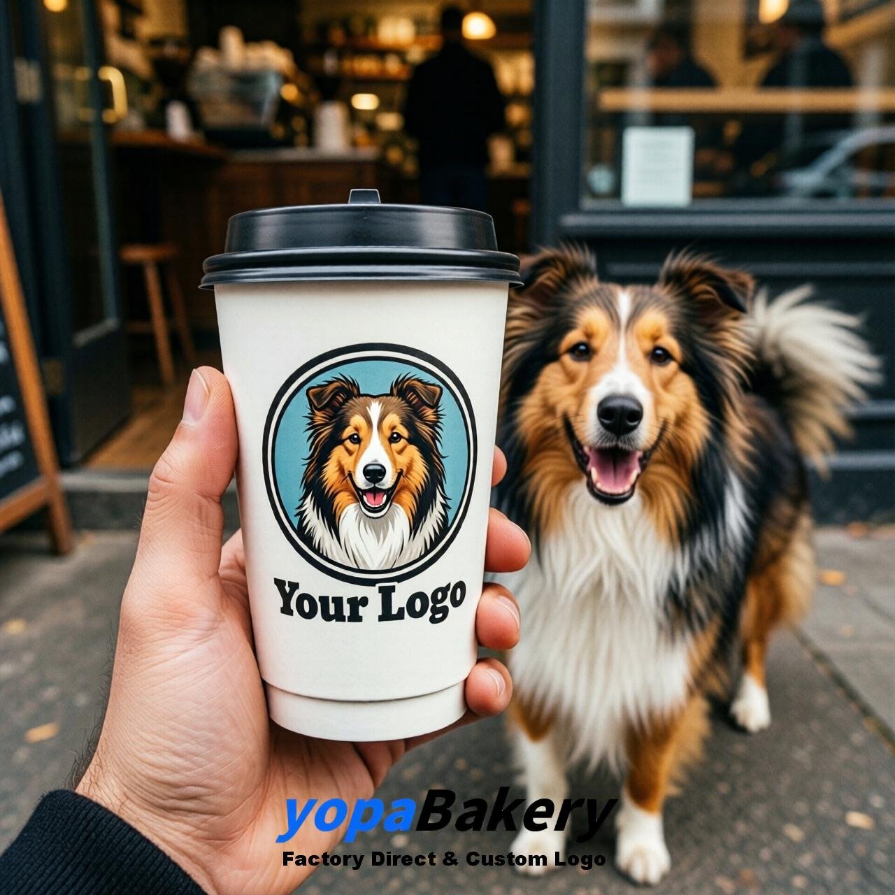 Shetland Sheepdog Double Wall Paper Cups: 8oz/12oz/16oz/20oz/22oz/24oz