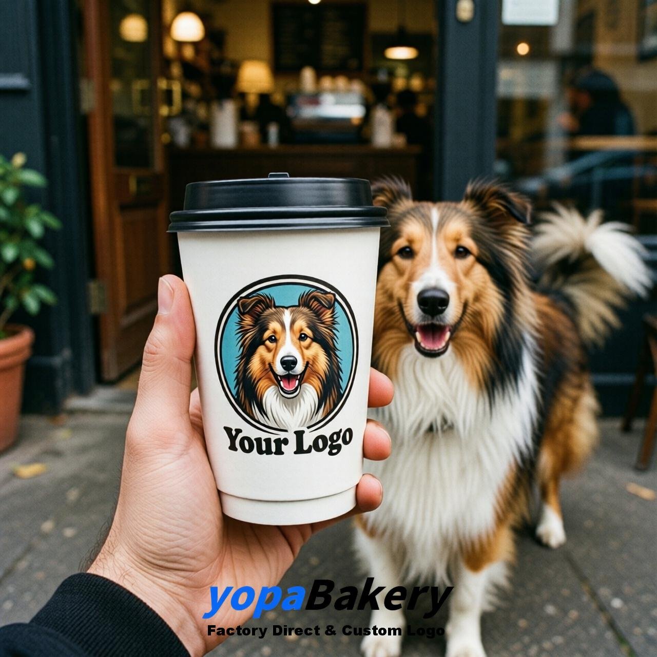 Shetland Sheepdog Double Wall Paper Cups: 8oz/12oz/16oz/20oz/22oz/24oz
