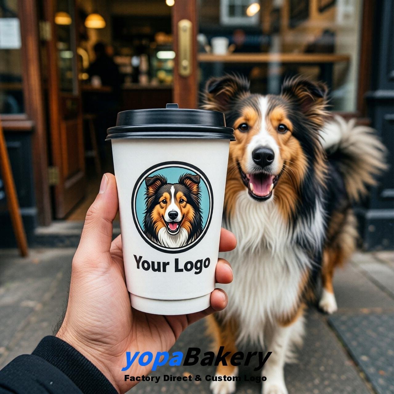 Shetland Sheepdog Double Wall Paper Cups: 8oz/12oz/16oz/20oz/22oz/24oz