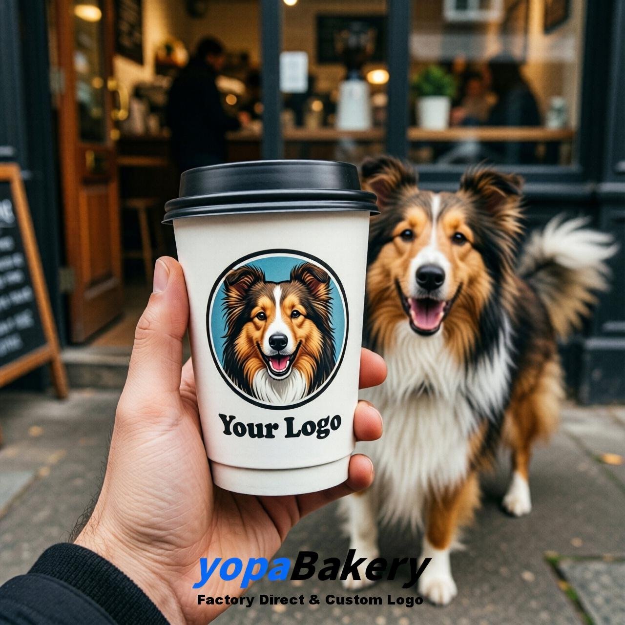 Shetland Sheepdog Double Wall Paper Cups: 8oz/12oz/16oz/20oz/22oz/24oz