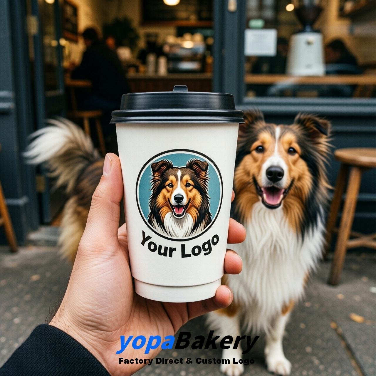 Shetland Sheepdog Double Wall Paper Cups: 8oz/12oz/16oz/20oz/22oz/24oz