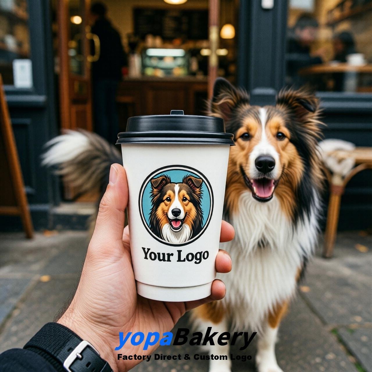Shetland Sheepdog Double Wall Paper Cups: 8oz/12oz/16oz/20oz/22oz/24oz