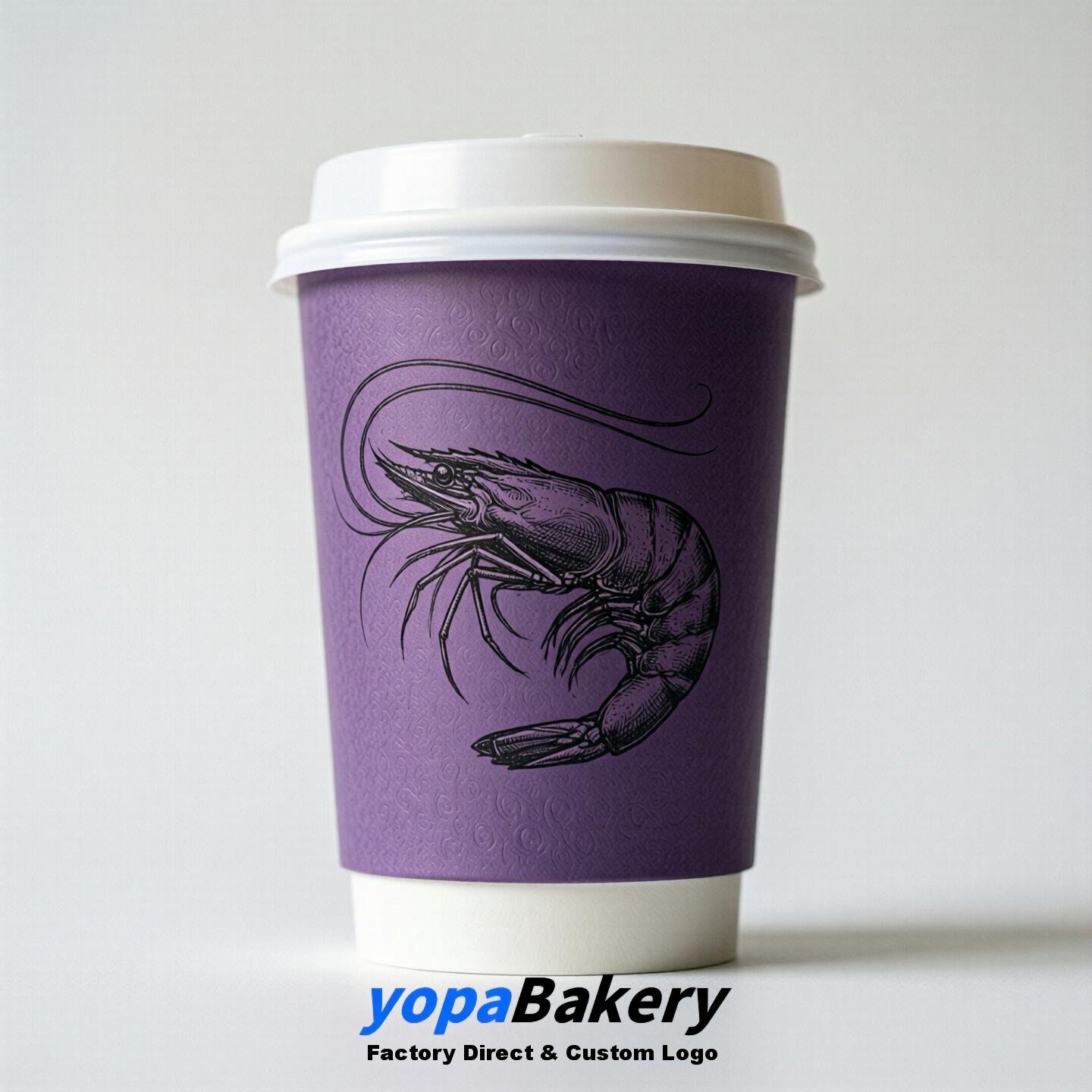 Shrimp Double Wall Paper Cups: 100ml/120ml/200ml/240ml/300ml/360ml/400ml/500ml/600ml/700ml