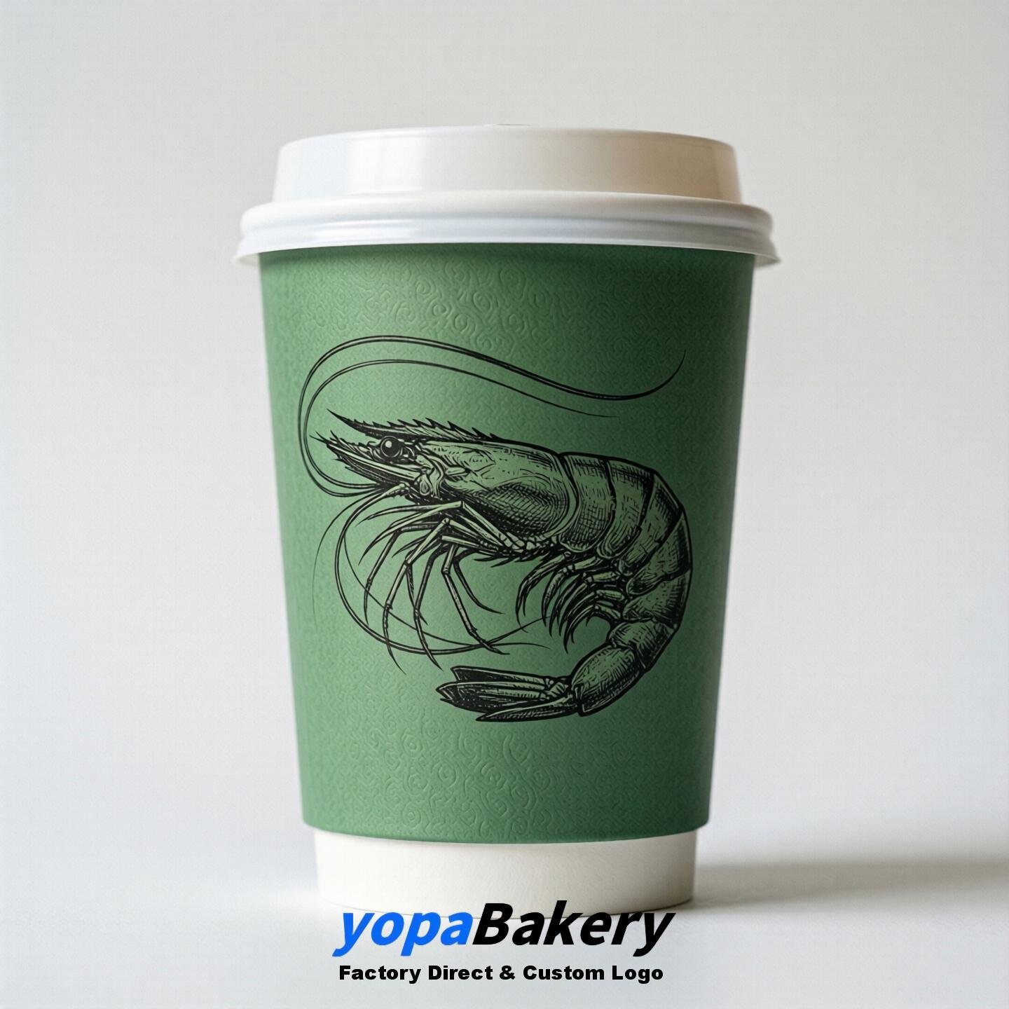 Shrimp Double Wall Paper Cups: 100ml/120ml/200ml/240ml/300ml/360ml/400ml/500ml/600ml/700ml